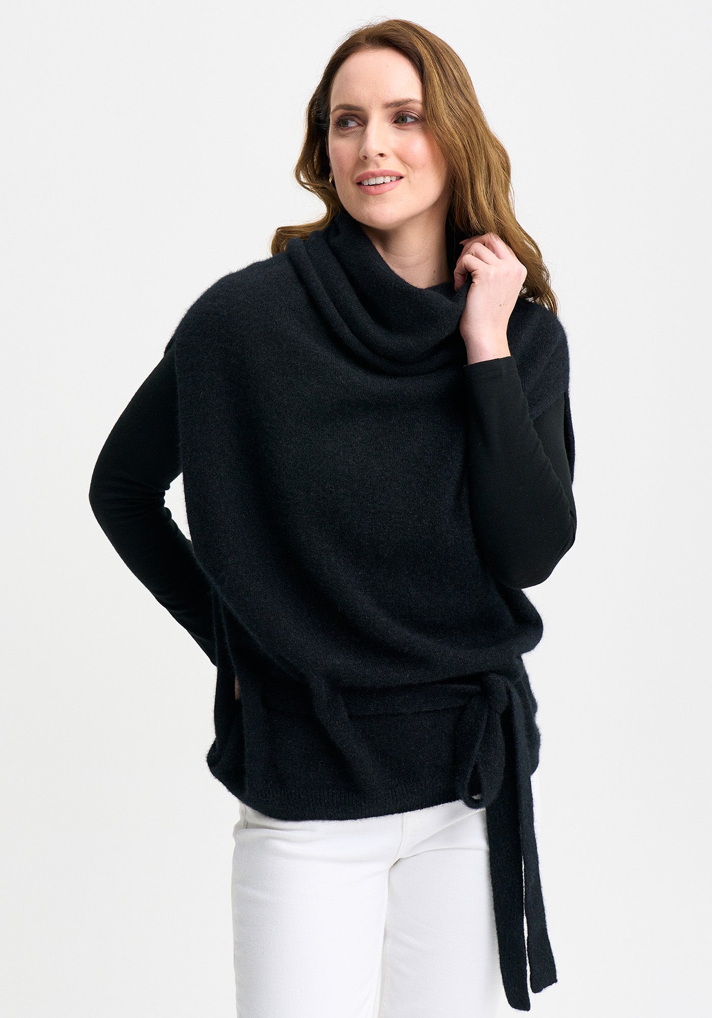 Cassie Possum Merino Belted Cape
