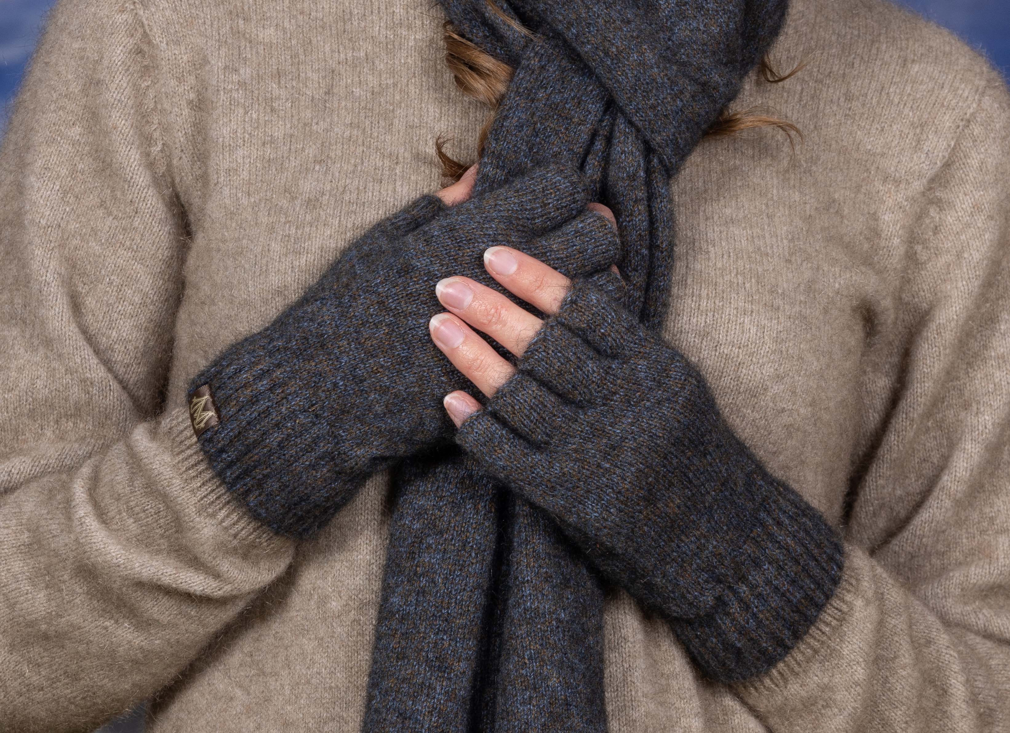 Fingerless Possum Merino Gloves NW
