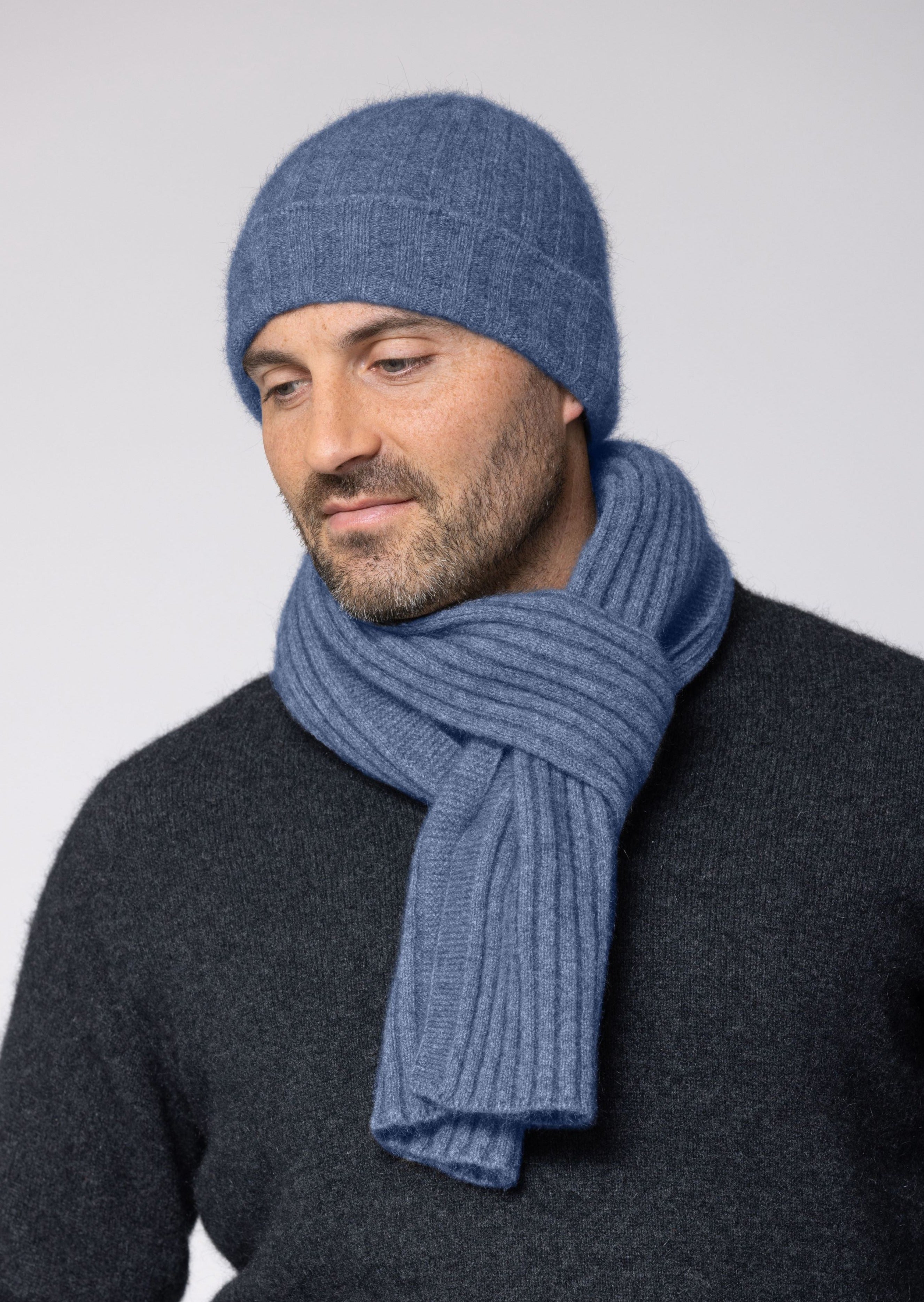 Rib Knit Possum Merino Scarf