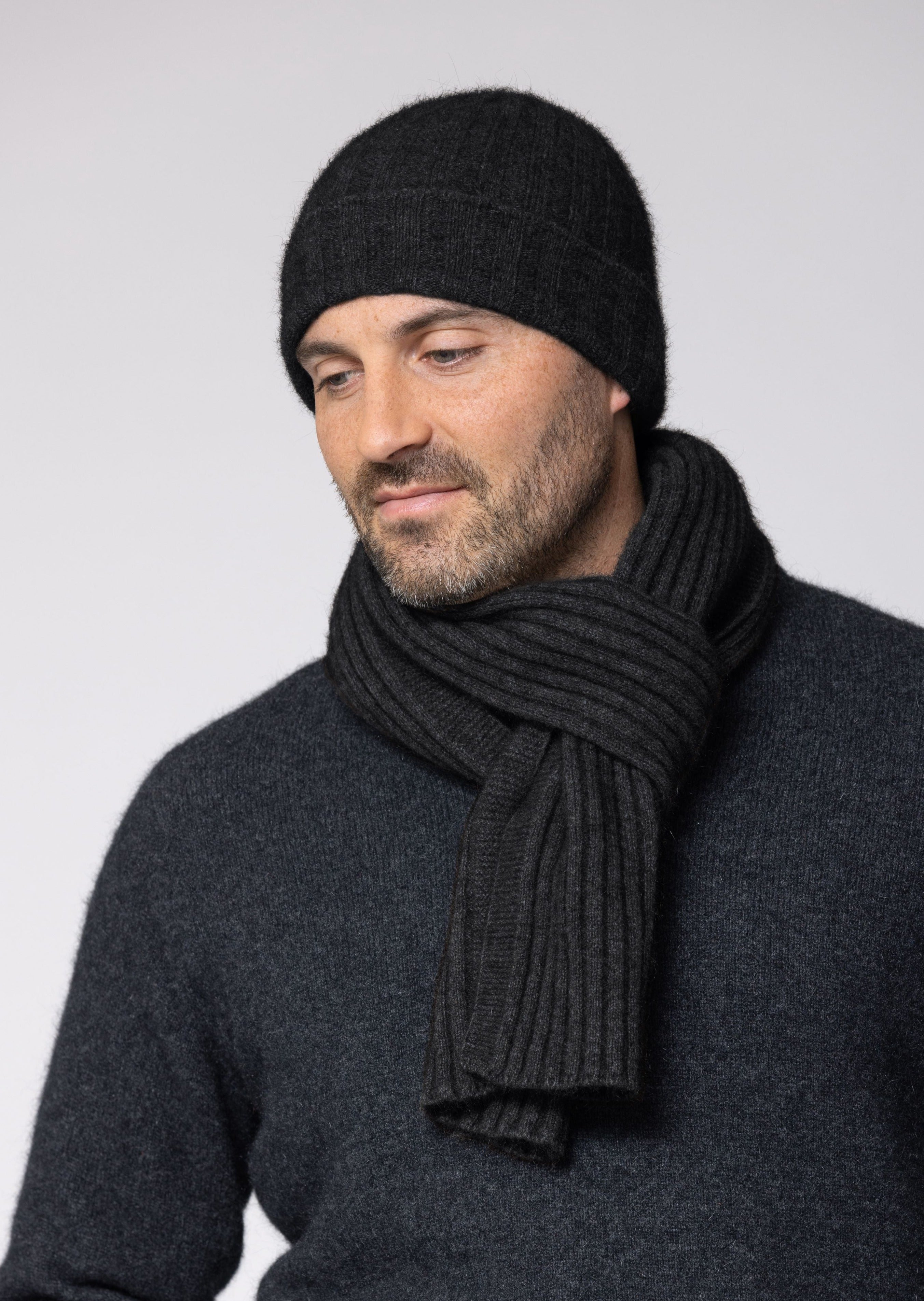Rib Knit Possum Merino Scarf