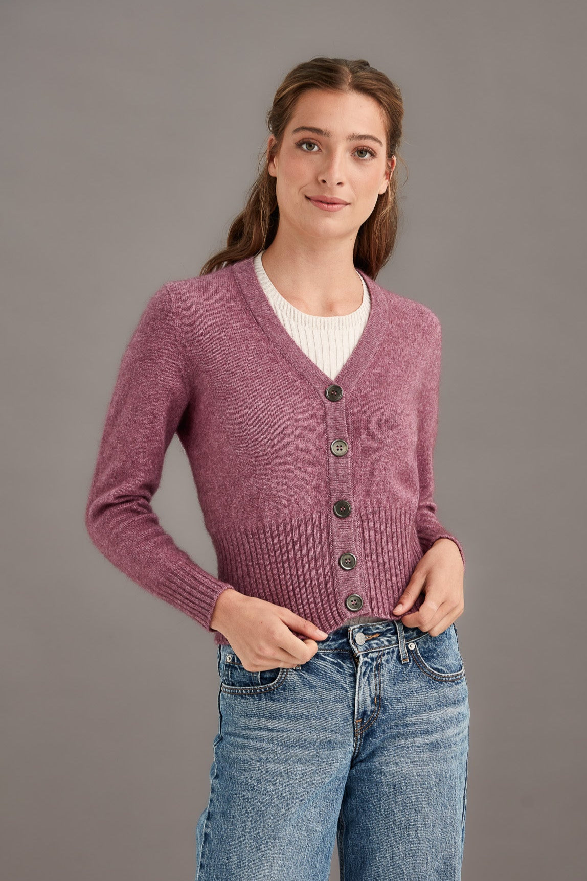 Rib Knit Possum Merino Cardigan
