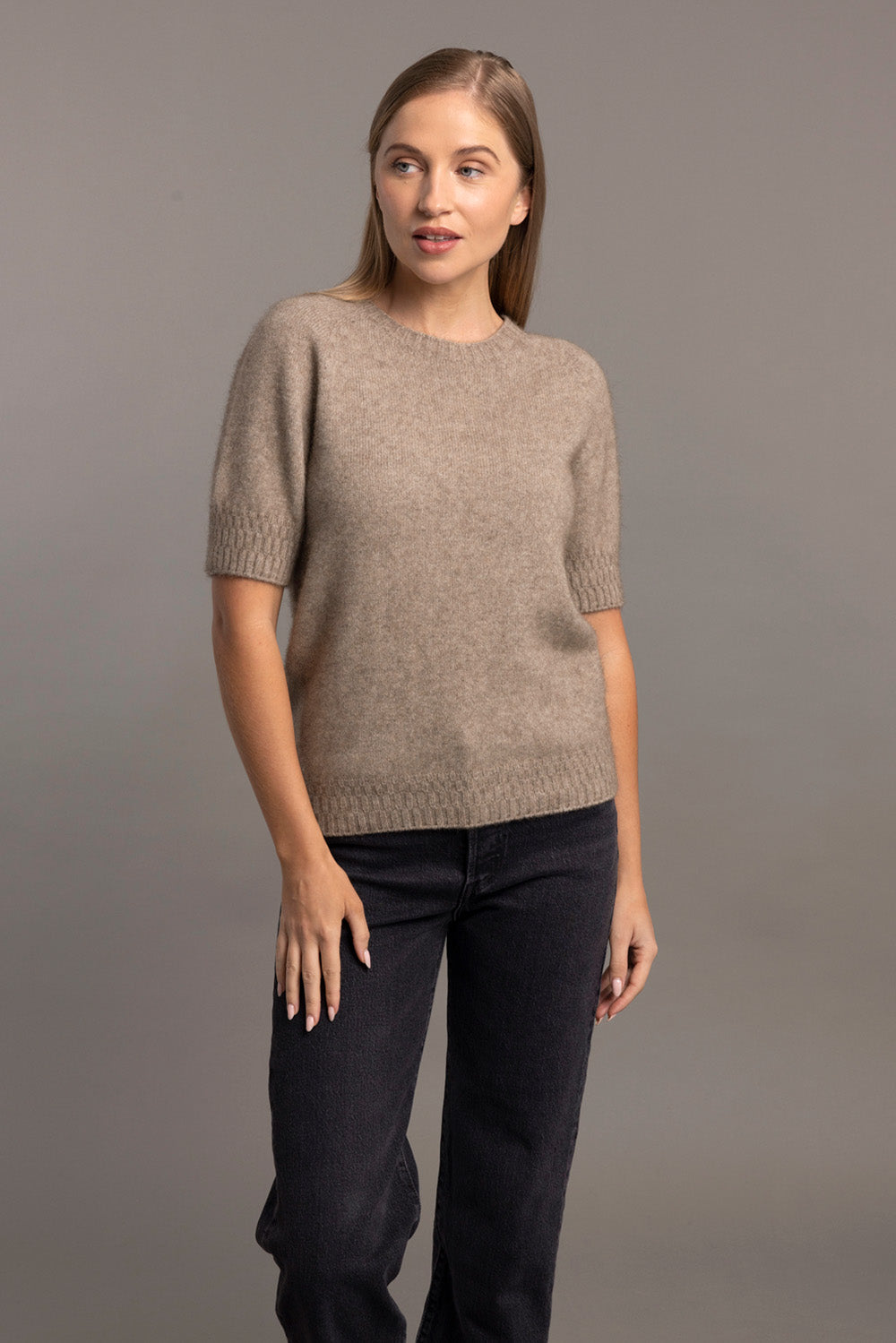 Stepped Stitch Possum Merino T-Shirt