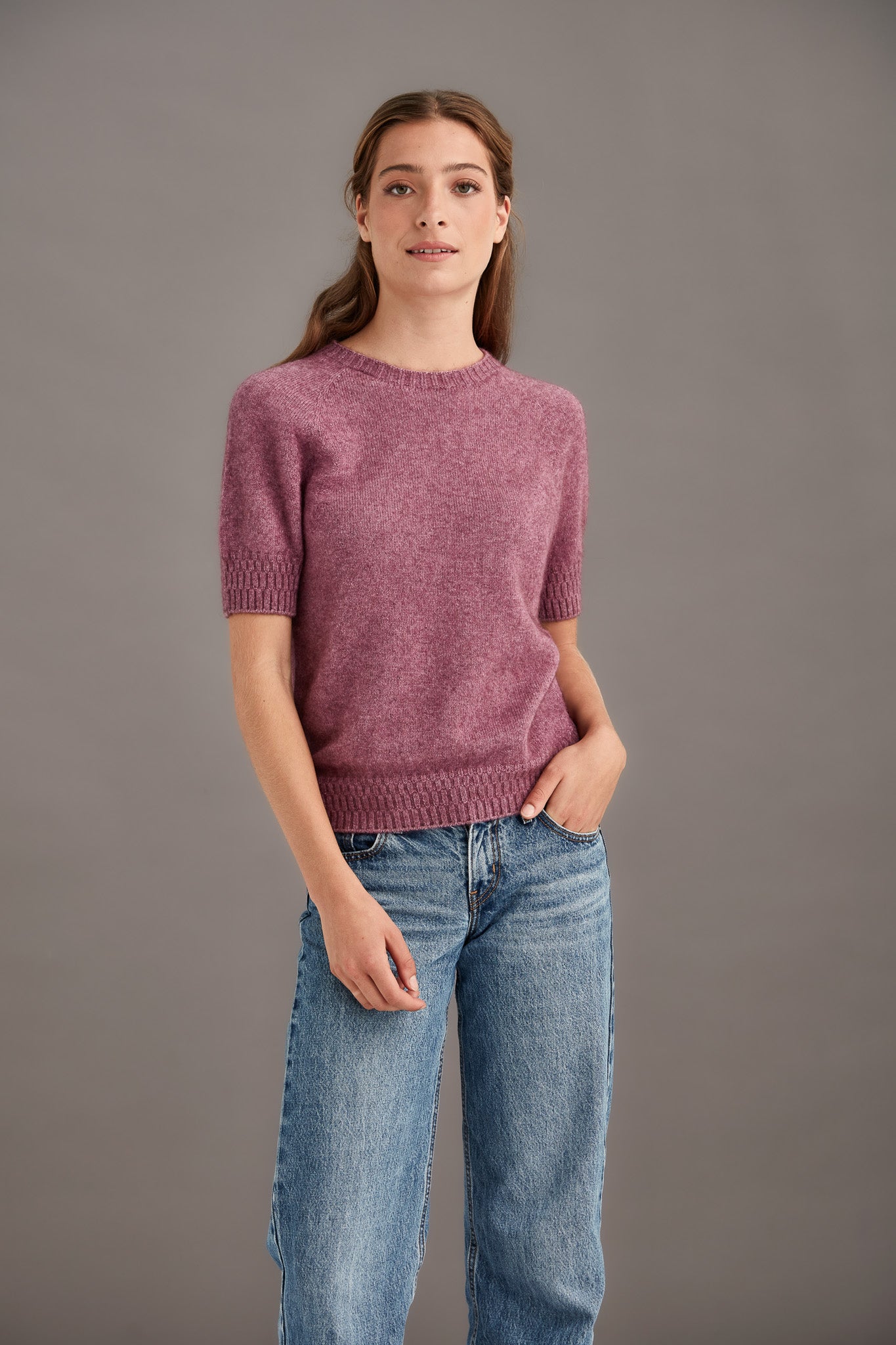 Stepped Stitch Possum Merino T-Shirt