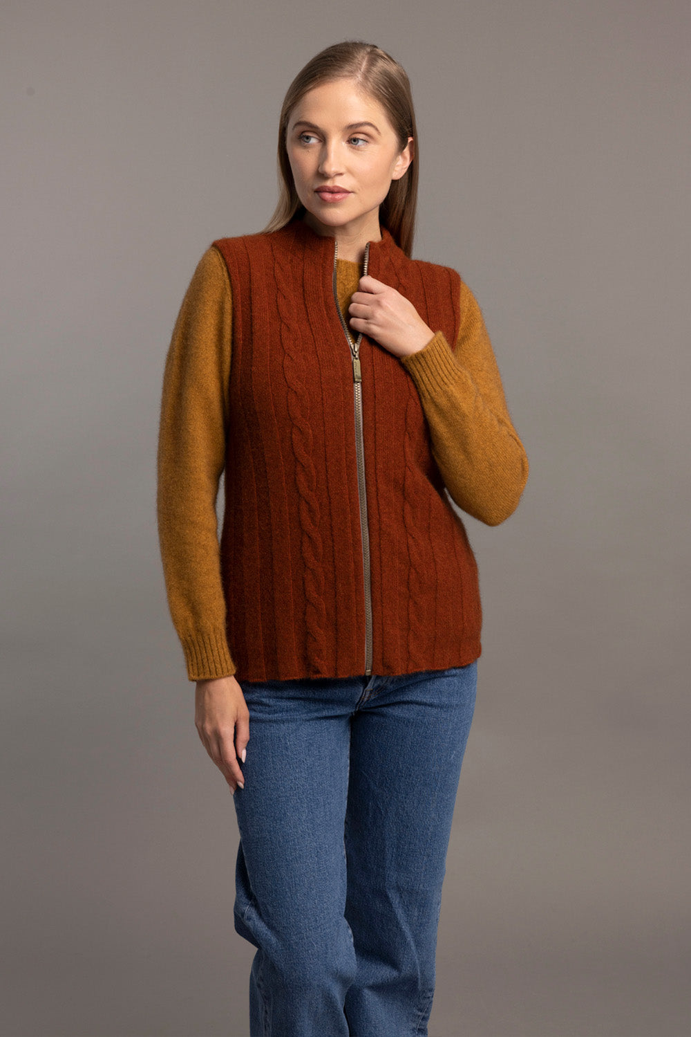 Corrugated Cable Possum Merino Vest
