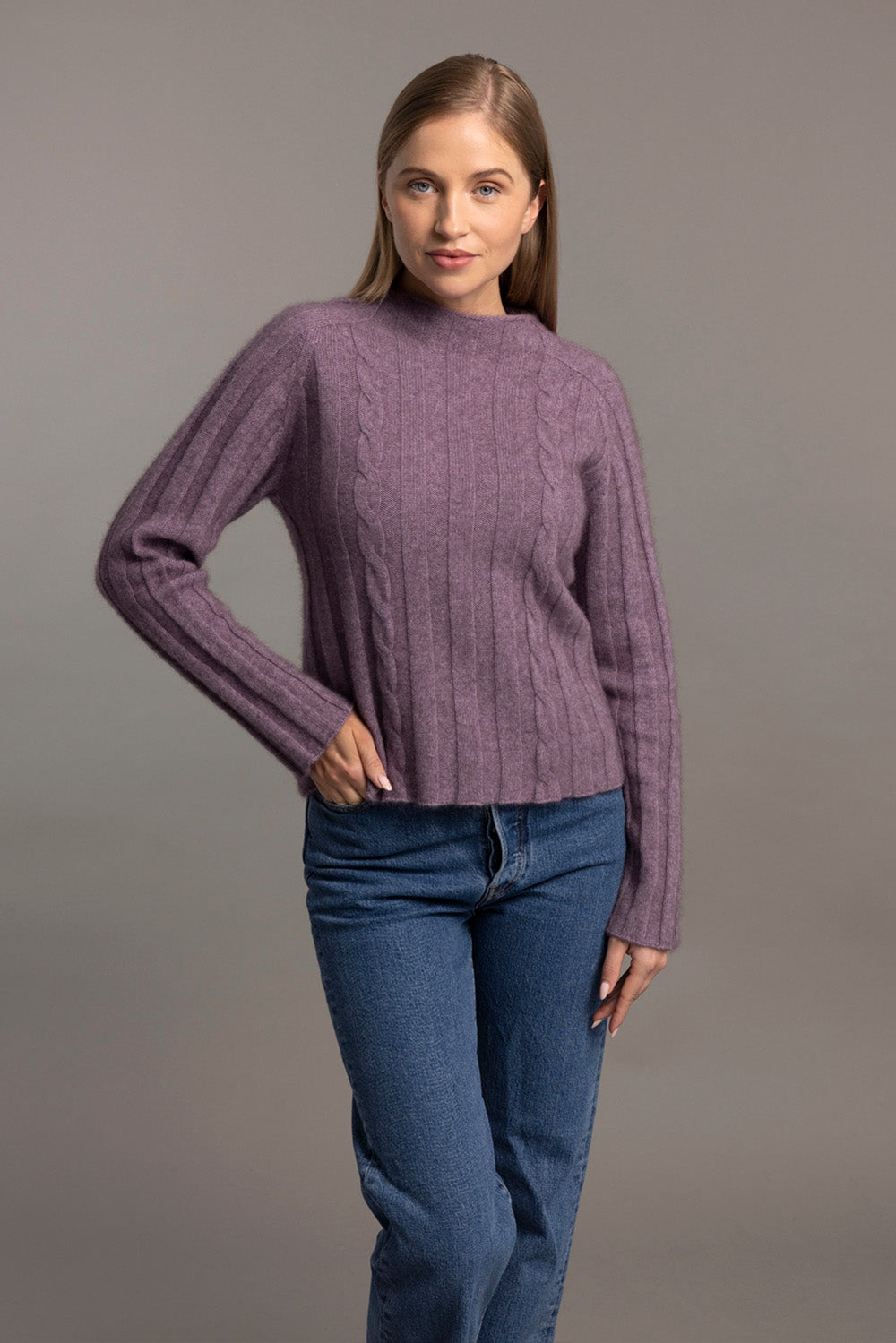 Corrugated Cable Possum Merino Pullover