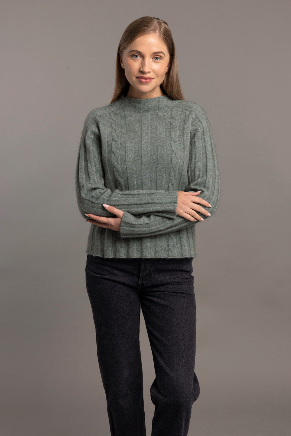 Corrugated Cable Possum Merino Pullover
