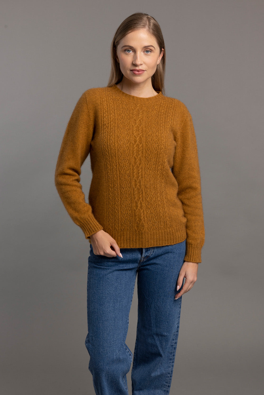 Lace Detail Possum Merino Crew Neck Jersey