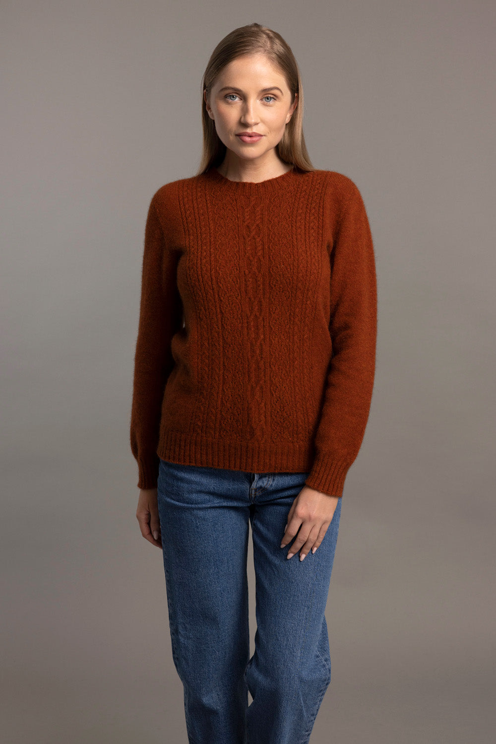 Lace Detail Possum Merino Crew Neck Jersey