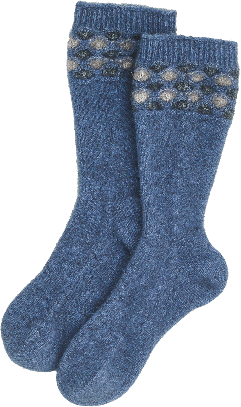 Wave Trim Possum Merino Socks