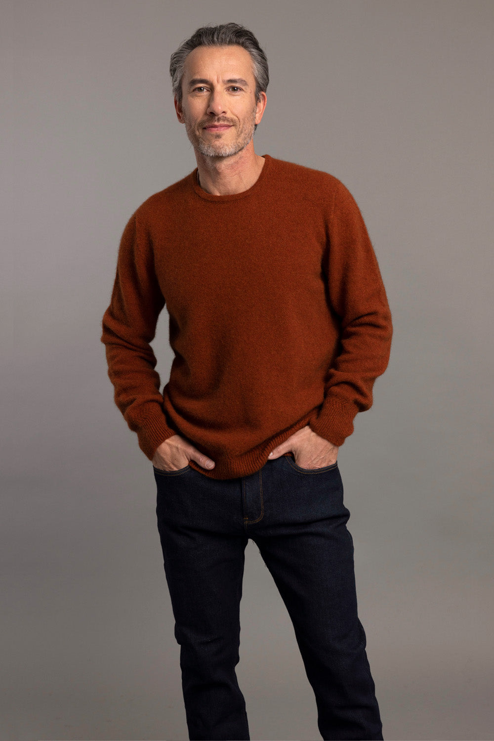 Rack Stitch Crew Neck Possum Merino Jersey
