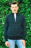 Men's 1/4 Zip Possum Merino Patch Jumper