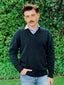 Mens V Neck Possum Merino Jumper