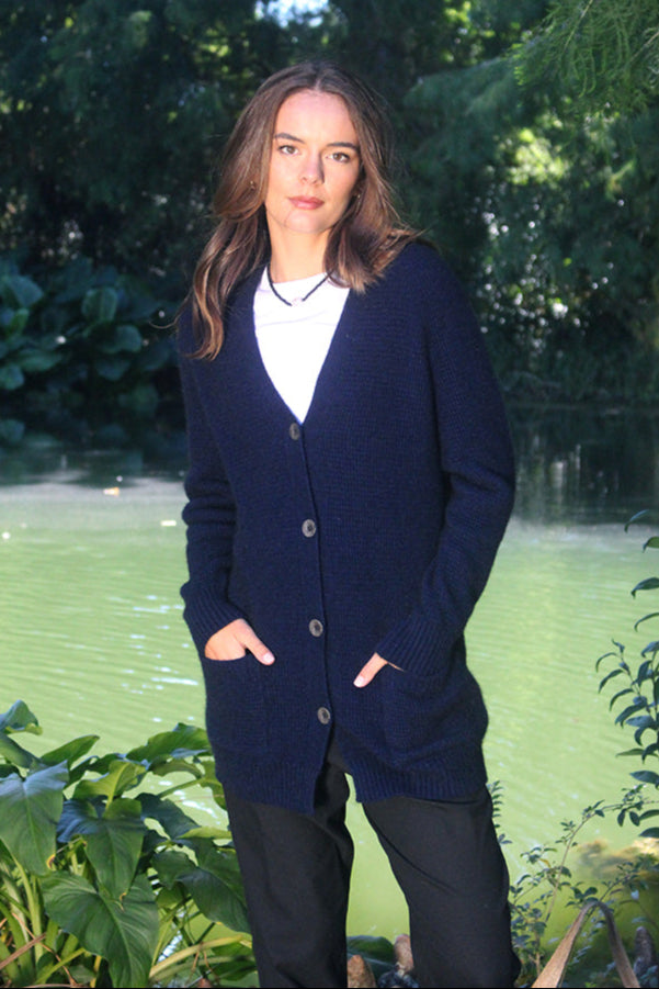 Boyfriend Style Possum Merino Cardigan