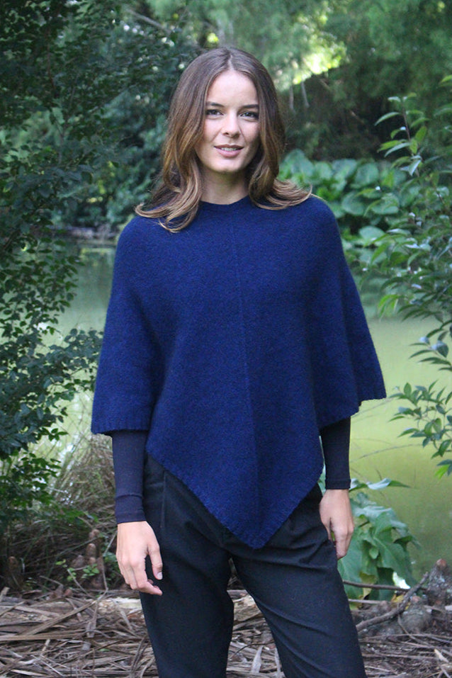 Plain Possum Merino Poncho