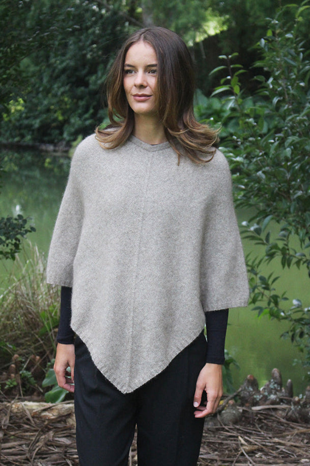 Plain Possum Merino Poncho