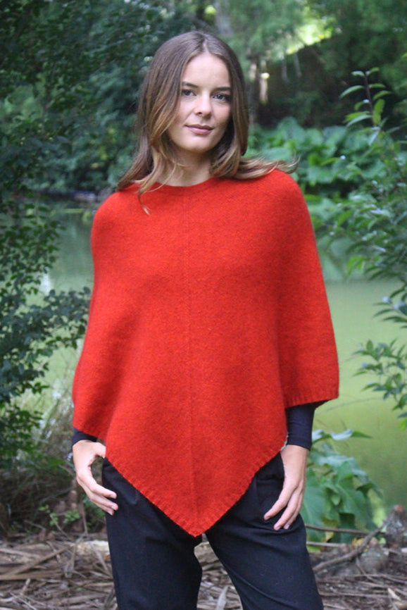 Plain Possum Merino Poncho