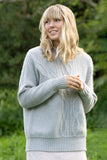 Crew Neck Pure Alpaca Cable Jumper