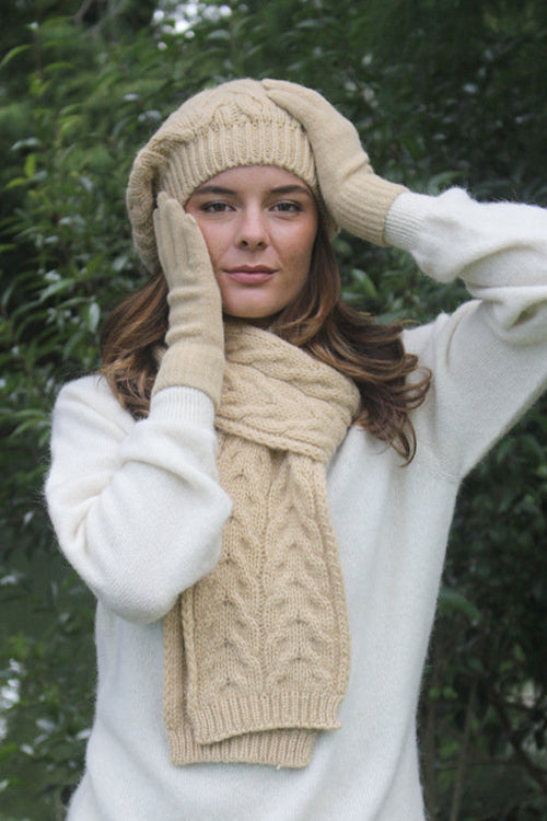 Alpaca Wool Gloves-Honey3