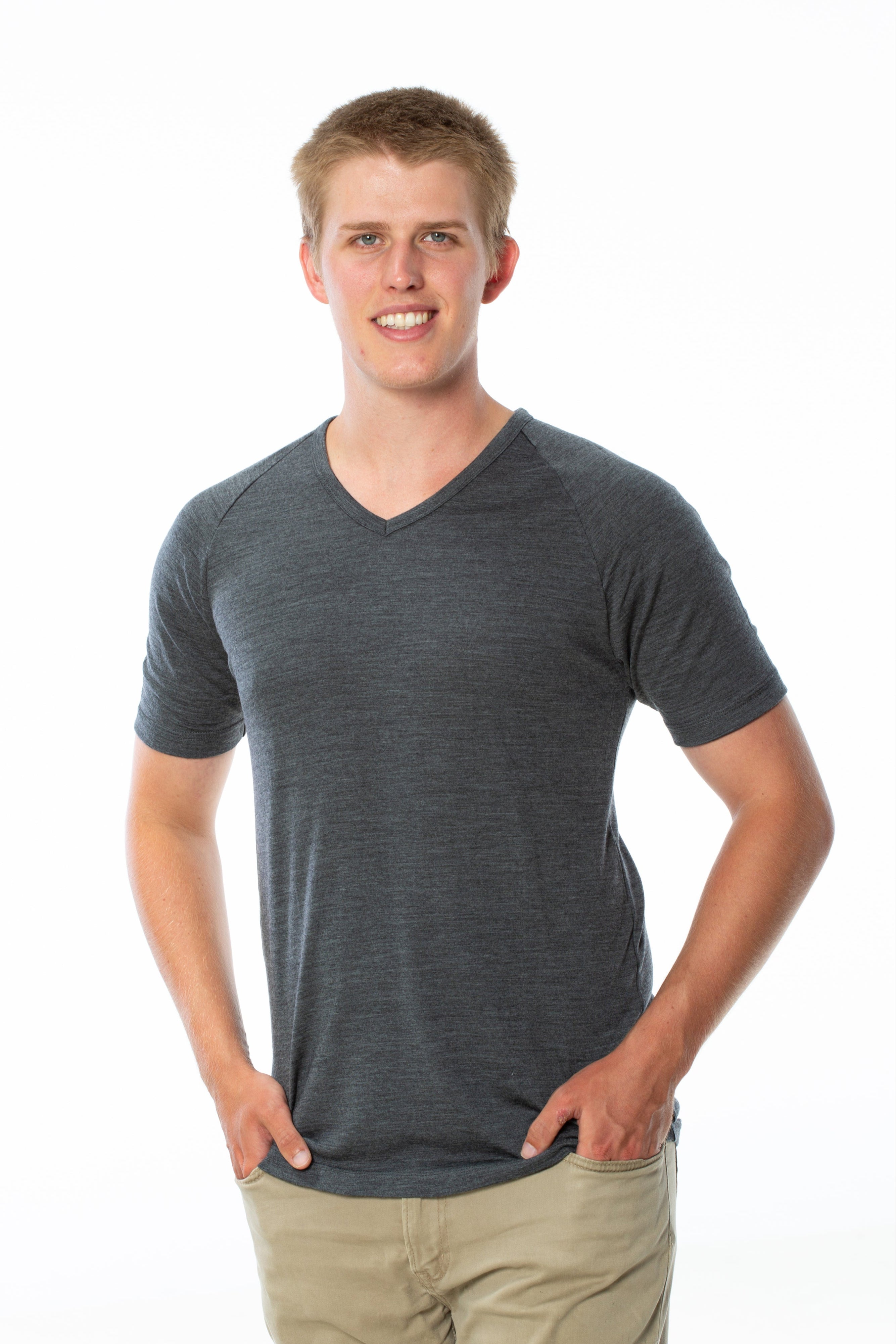 Short Sleeve Merino V Neck T-Shirt