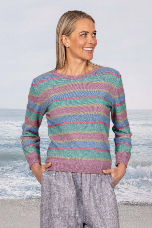 Cara Possum Merino + Cotton Crew - Lilac