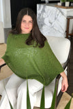 Cotton Linen Poncho - fern