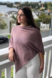 Cotton Linen Poncho - orchid