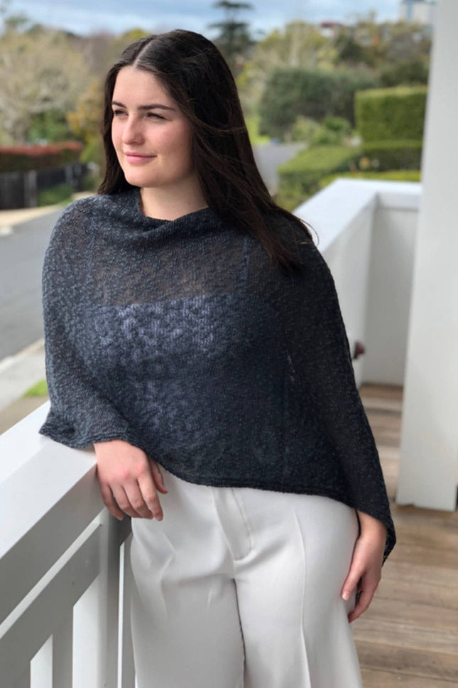 Cotton Linen Poncho - iron