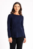 Flora Stitch Merino Sweater - Light Navy