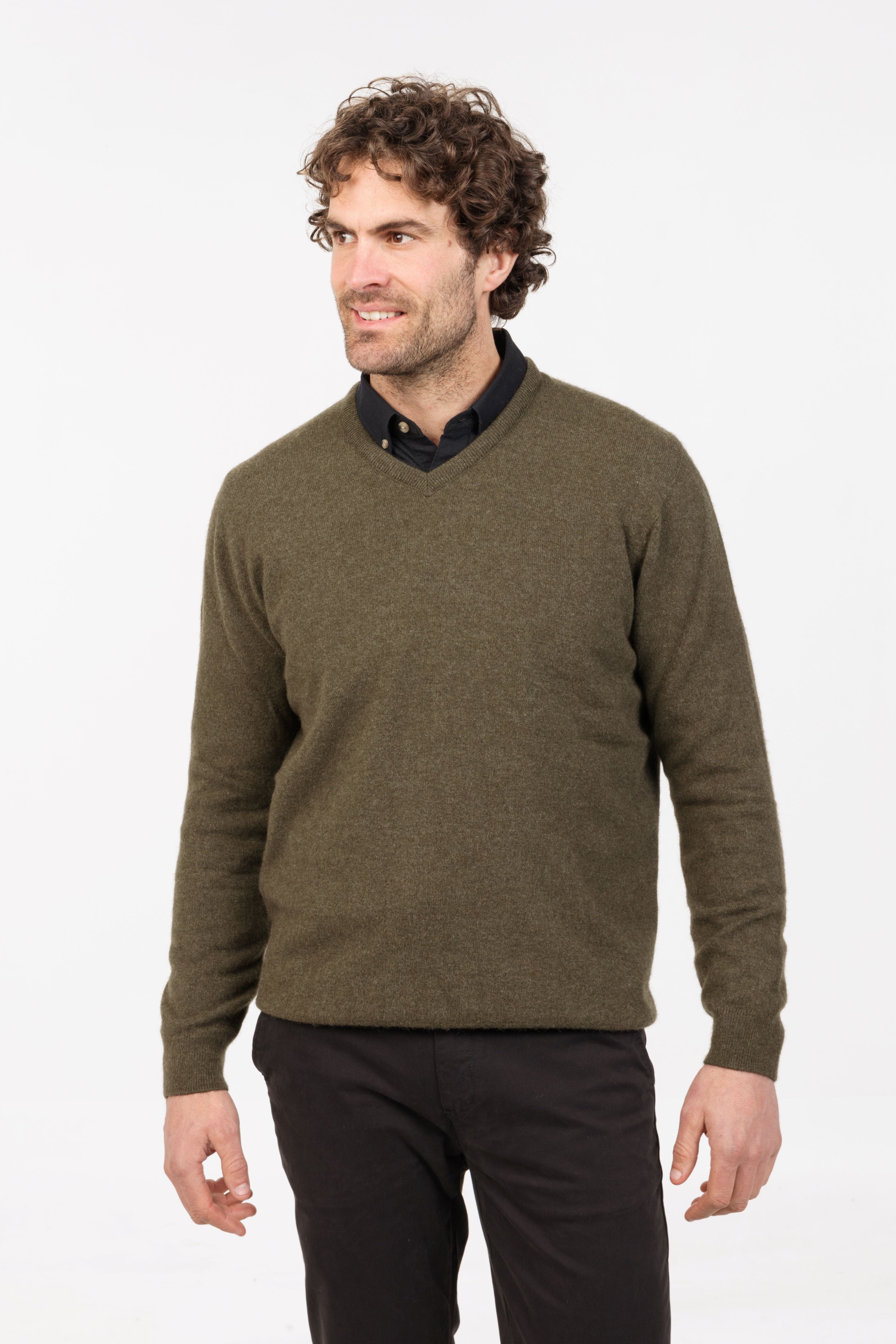 V Neck Possum Merino Sweater