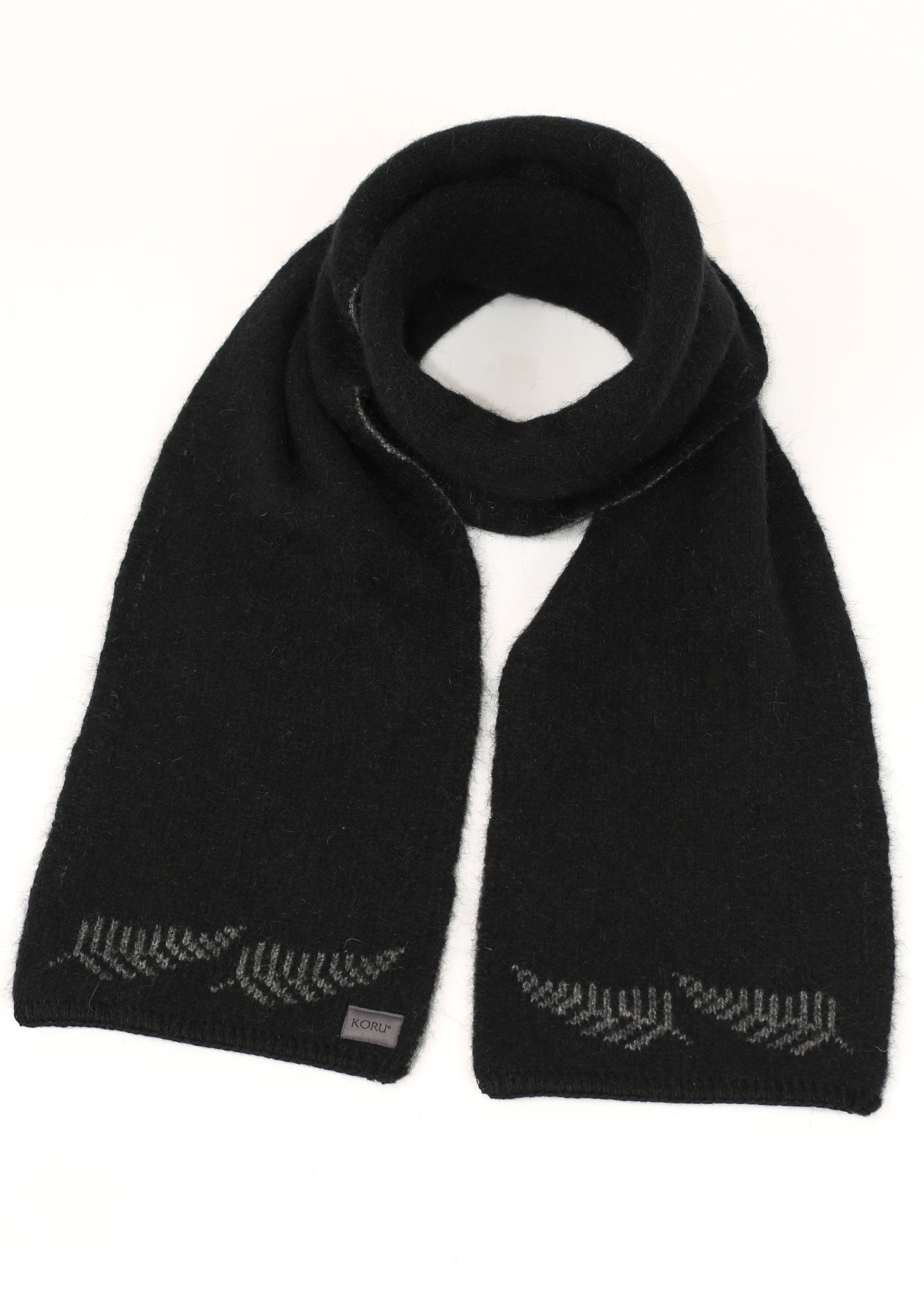 Fern Motif Possum Merino Scarf