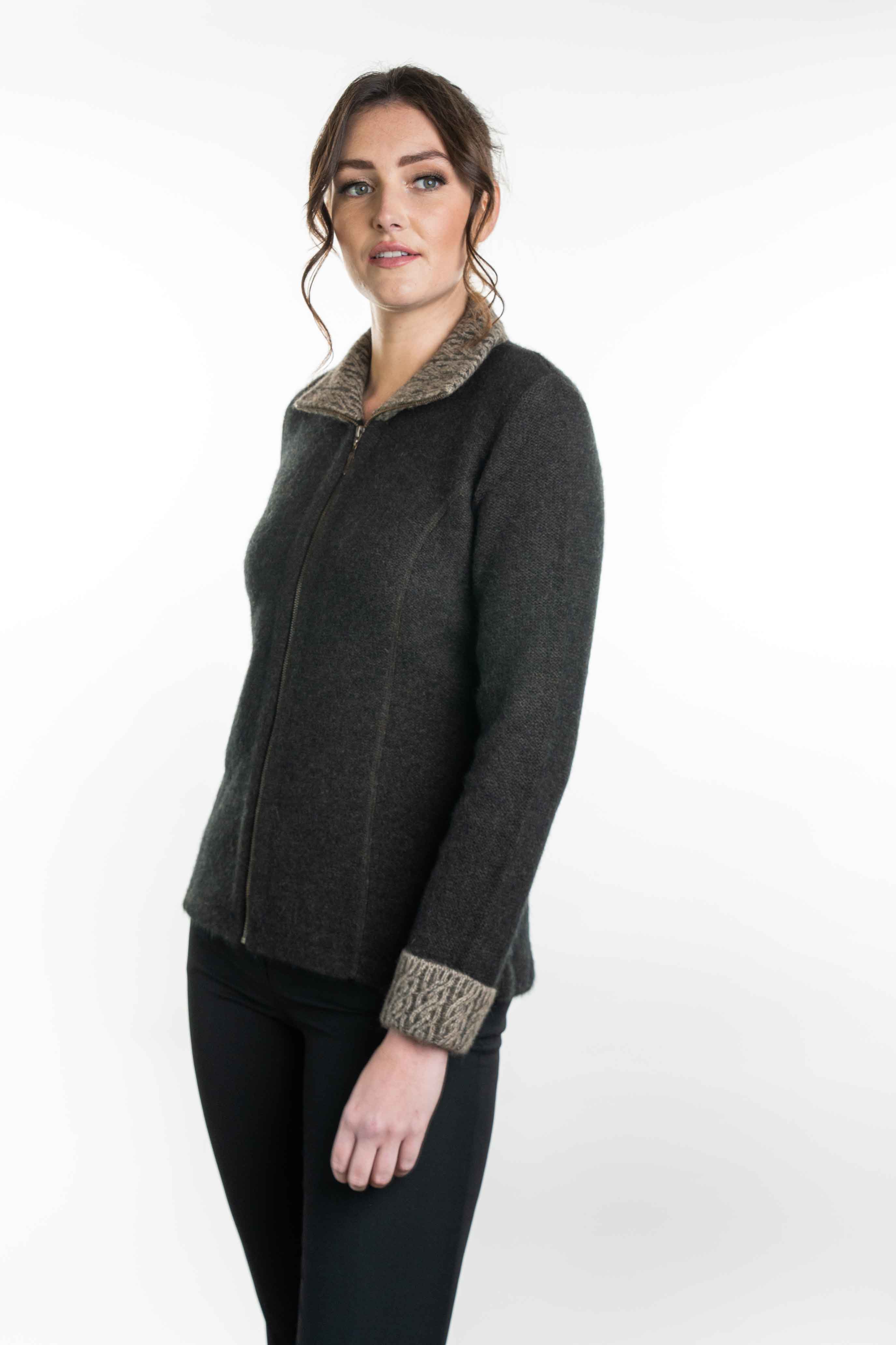 Two Tone Trim Possum Merino Jacket