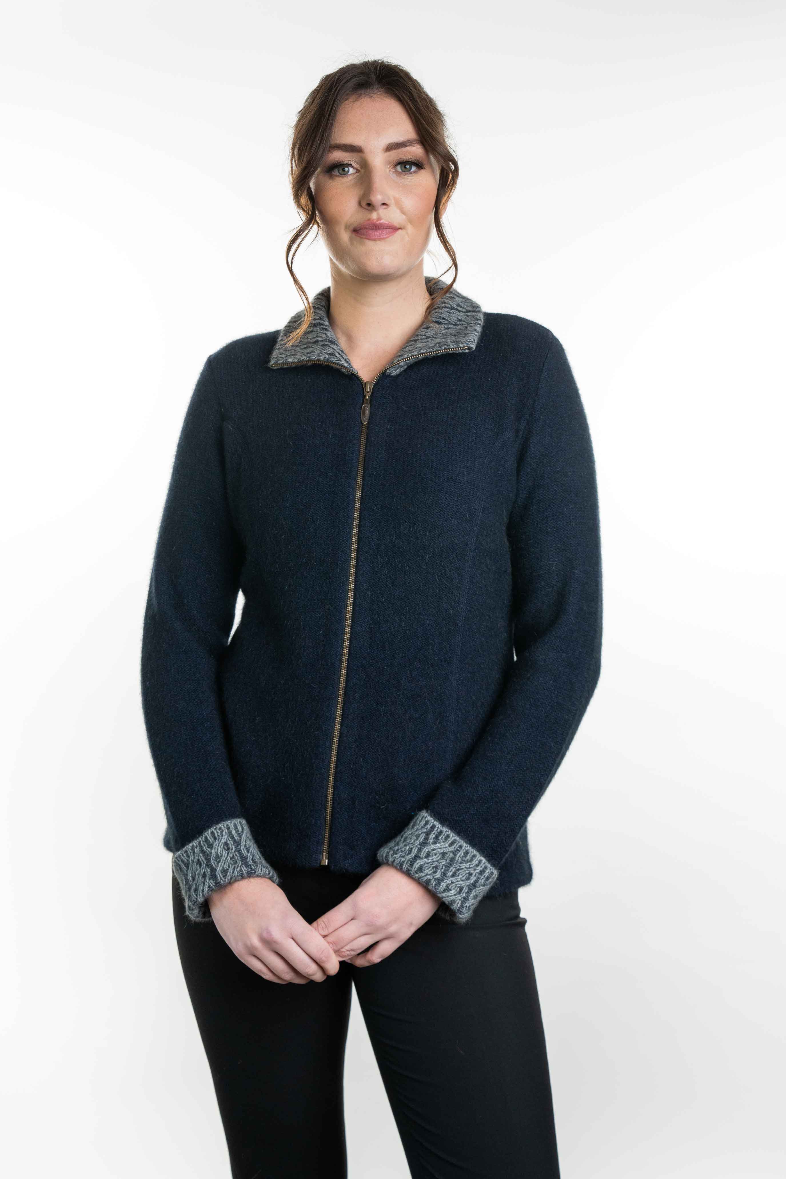 Two Tone Trim Possum Merino Jacket