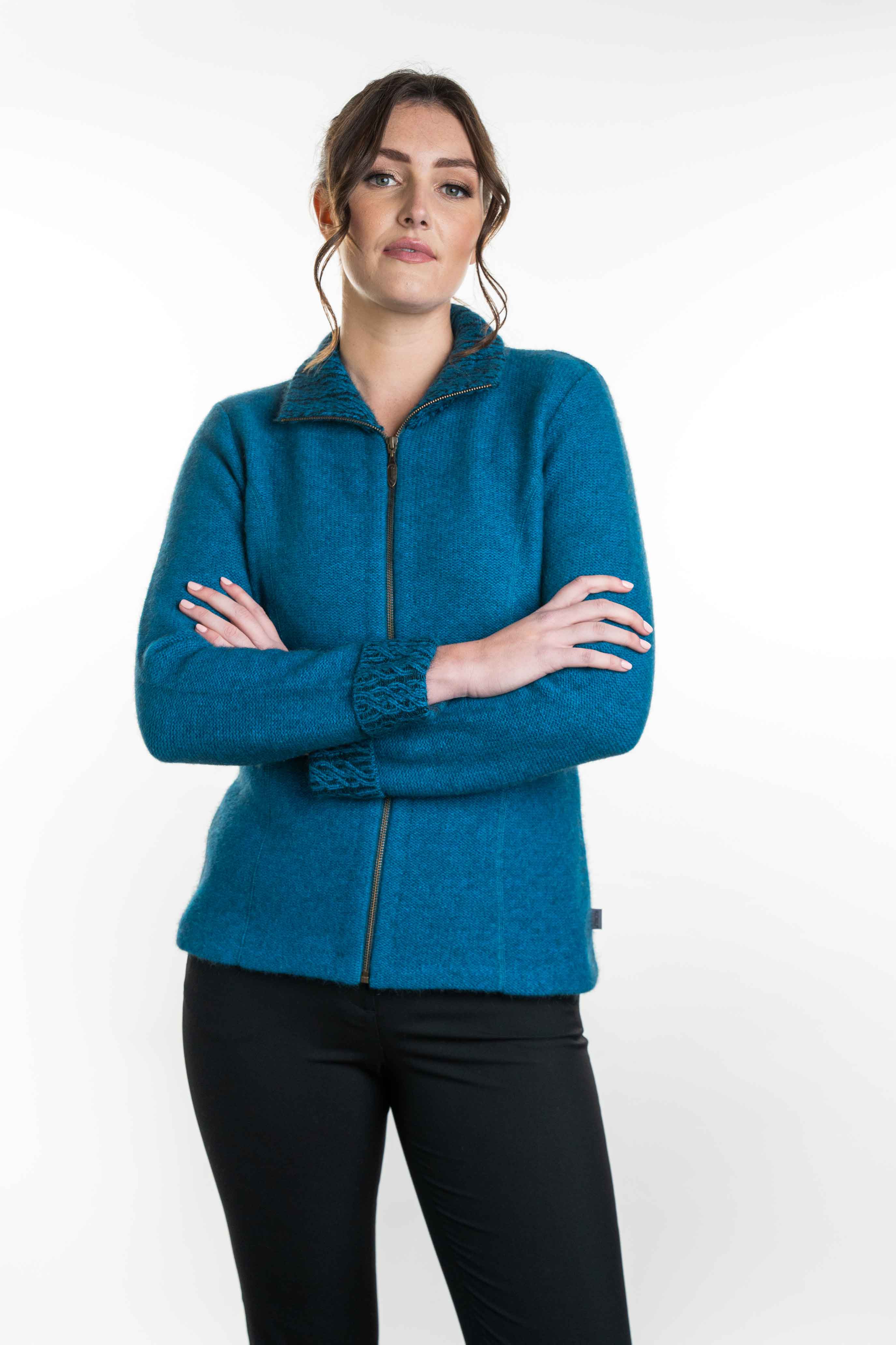 Two Tone Trim Possum Merino Jacket