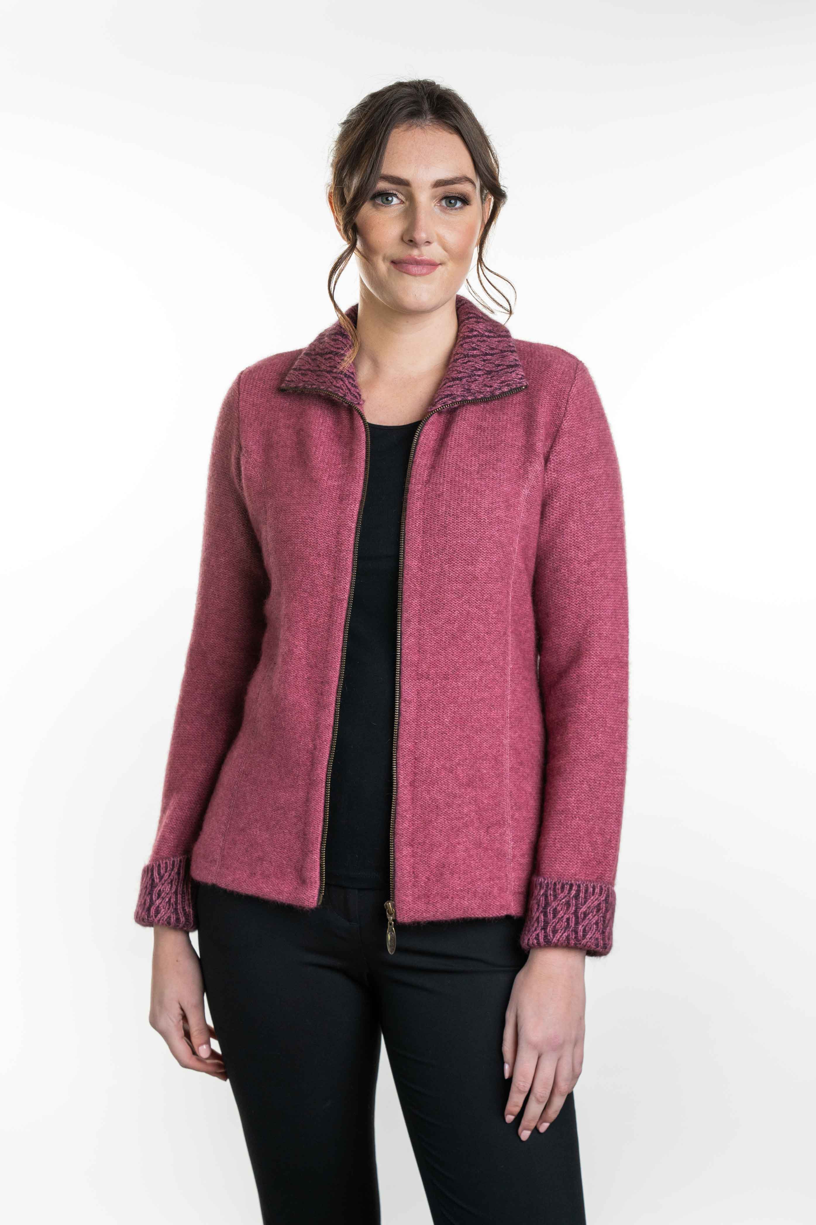 Two Tone Trim Possum Merino Jacket