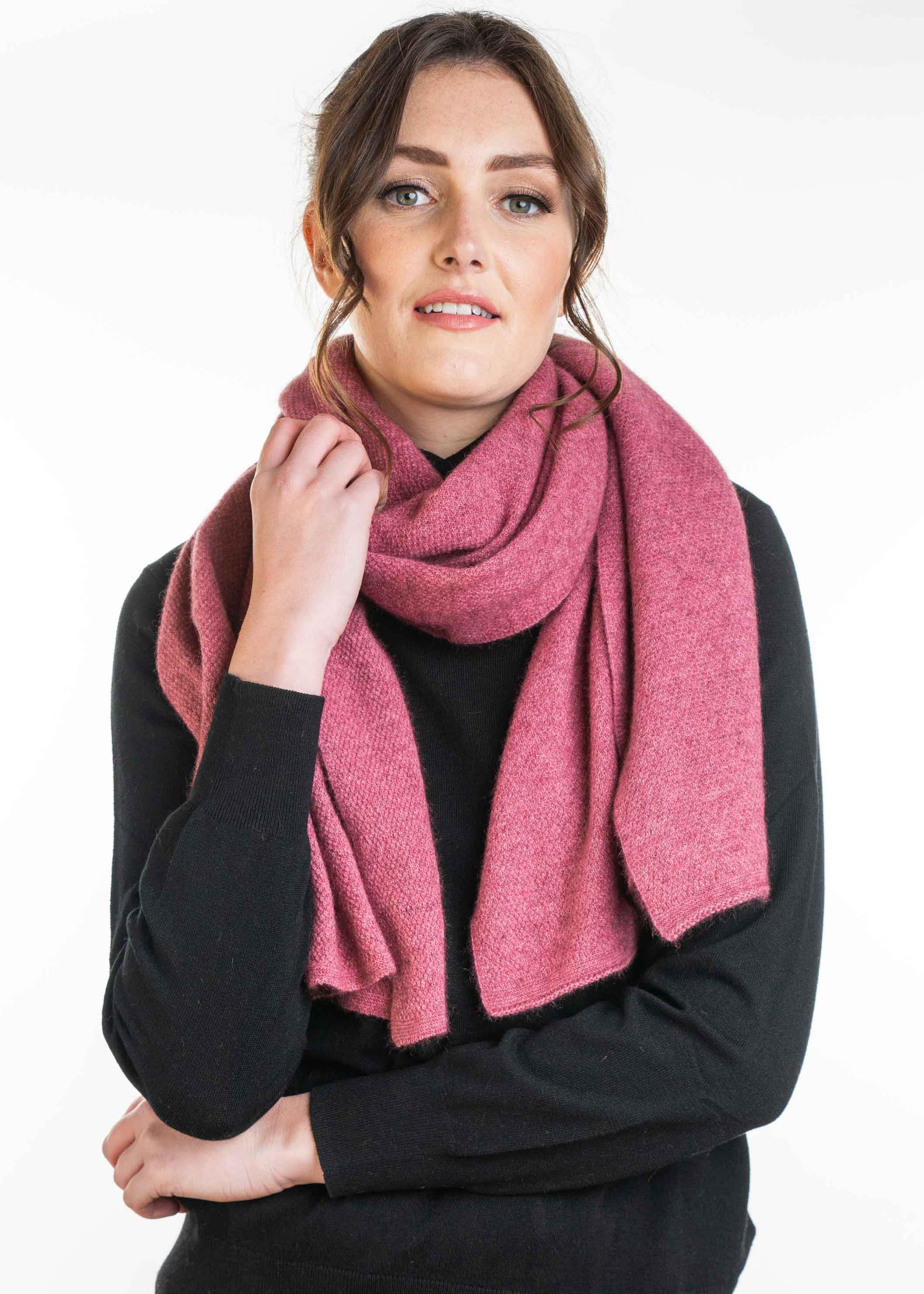 Lightweight Moss Stitch Possum Merino Wrap
