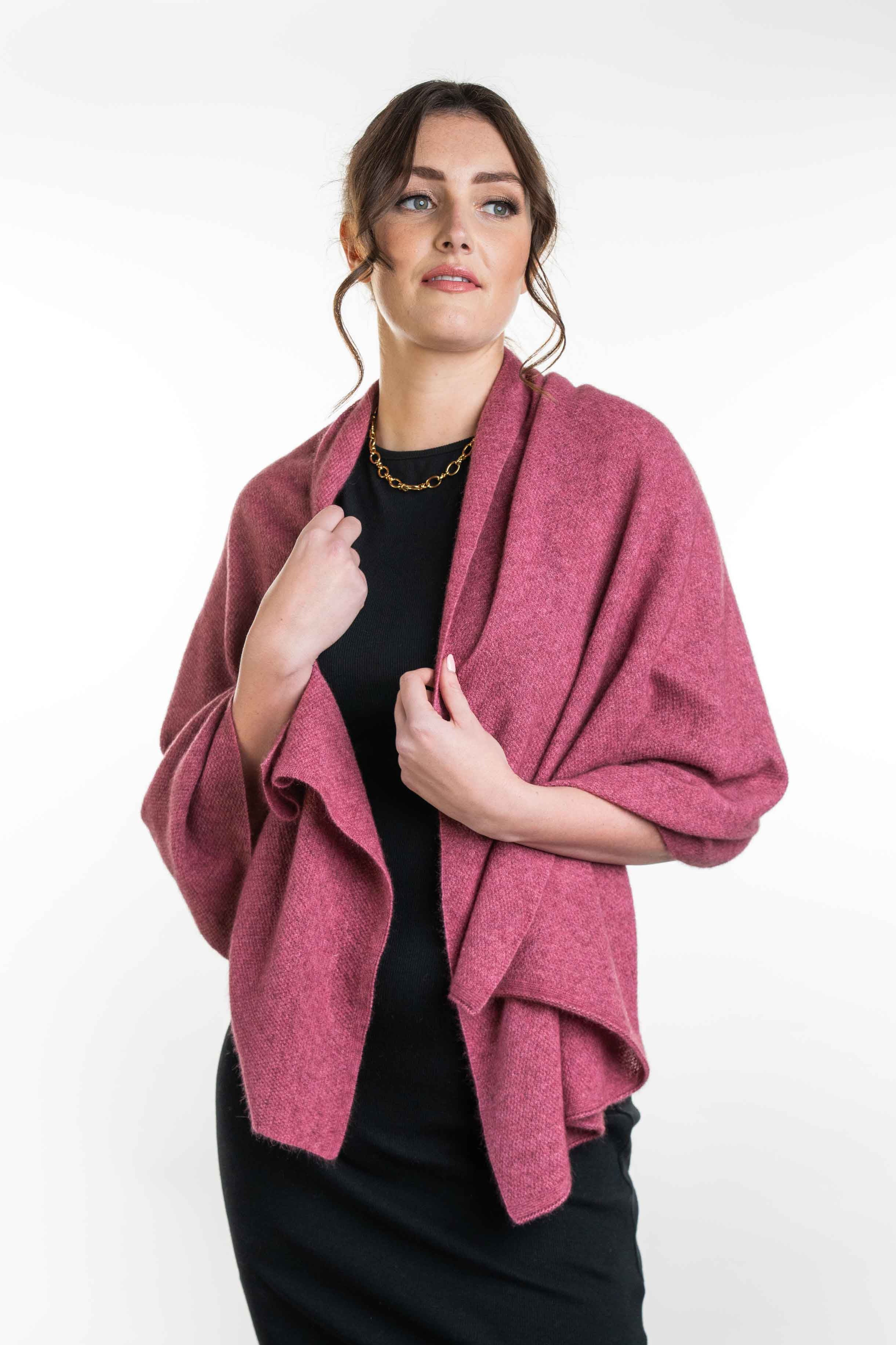 Lightweight Moss Stitch Possum Merino Wrap