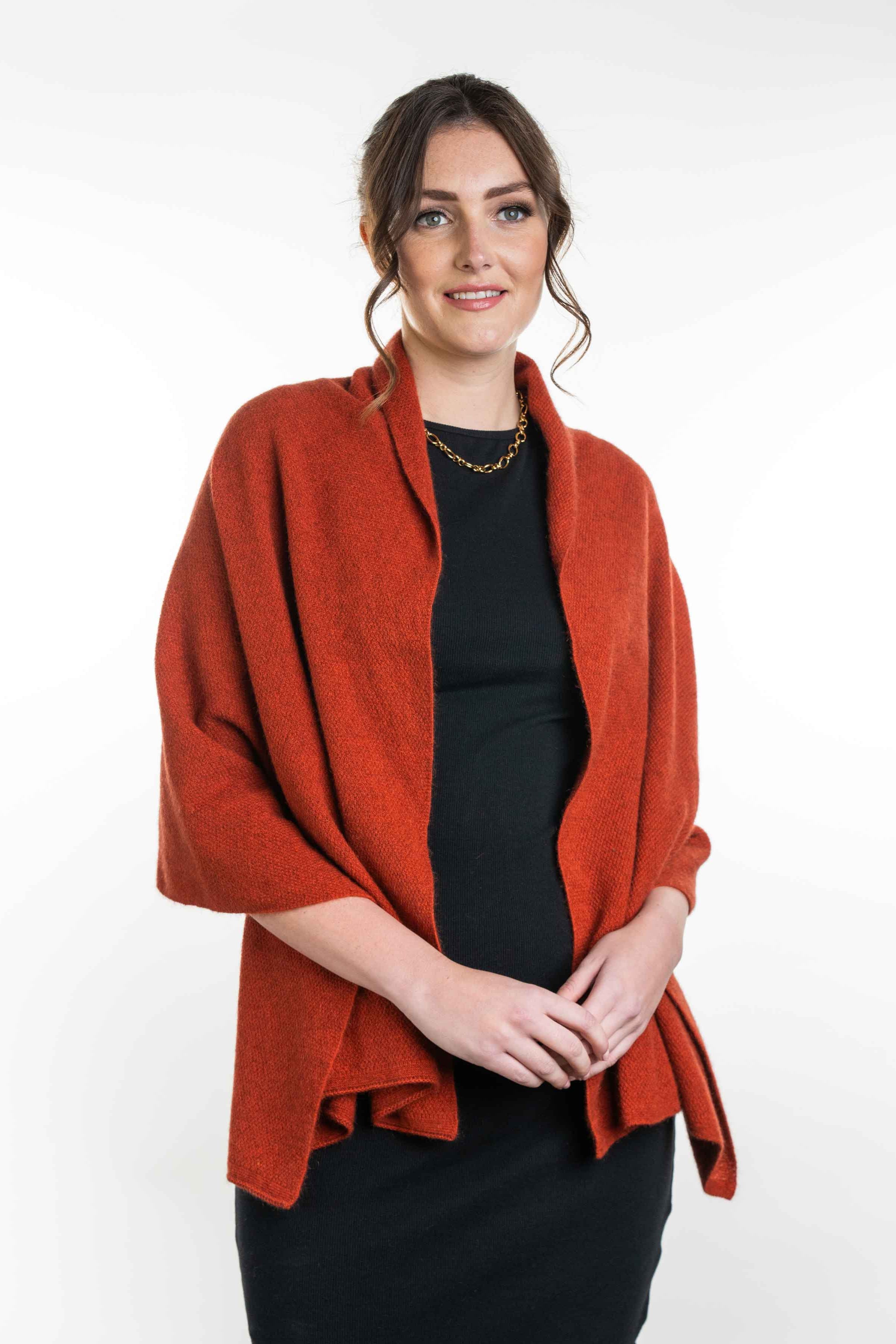 Lightweight Moss Stitch Possum Merino Wrap