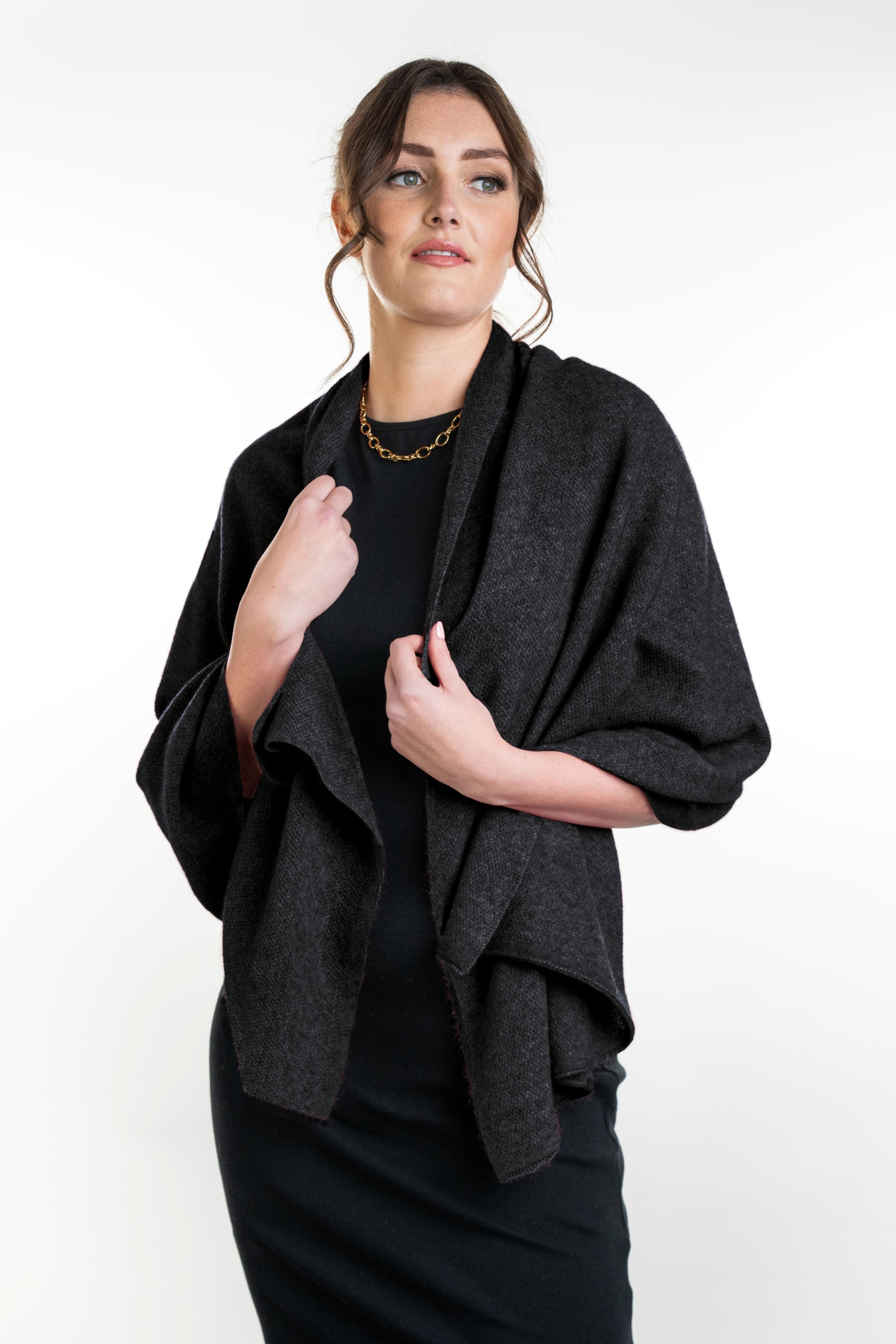 Lightweight Moss Stitch Possum Merino Wrap