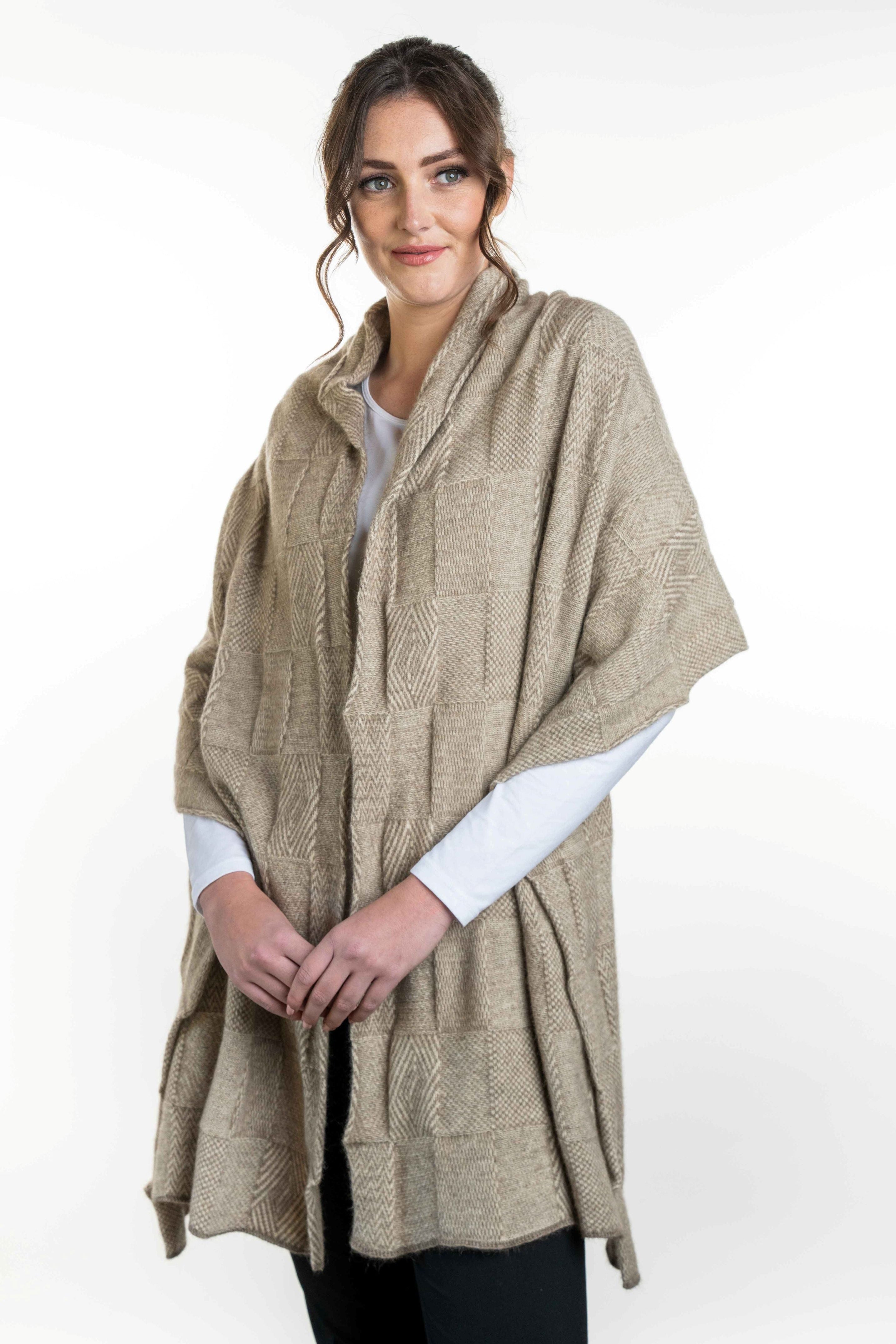 Jacquard Pattern Possum Merino Wrap