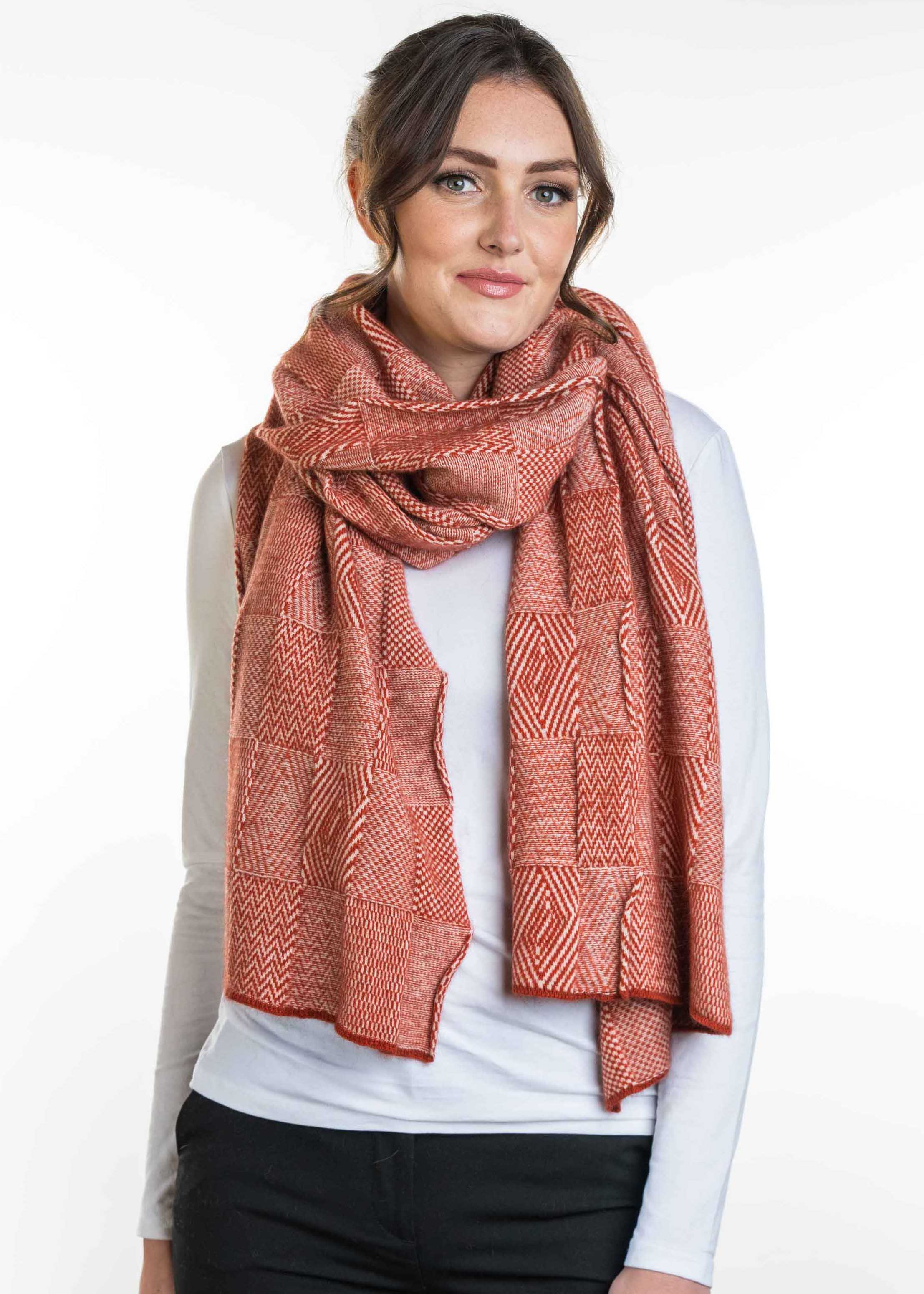 Jacquard Pattern Possum Merino Wrap