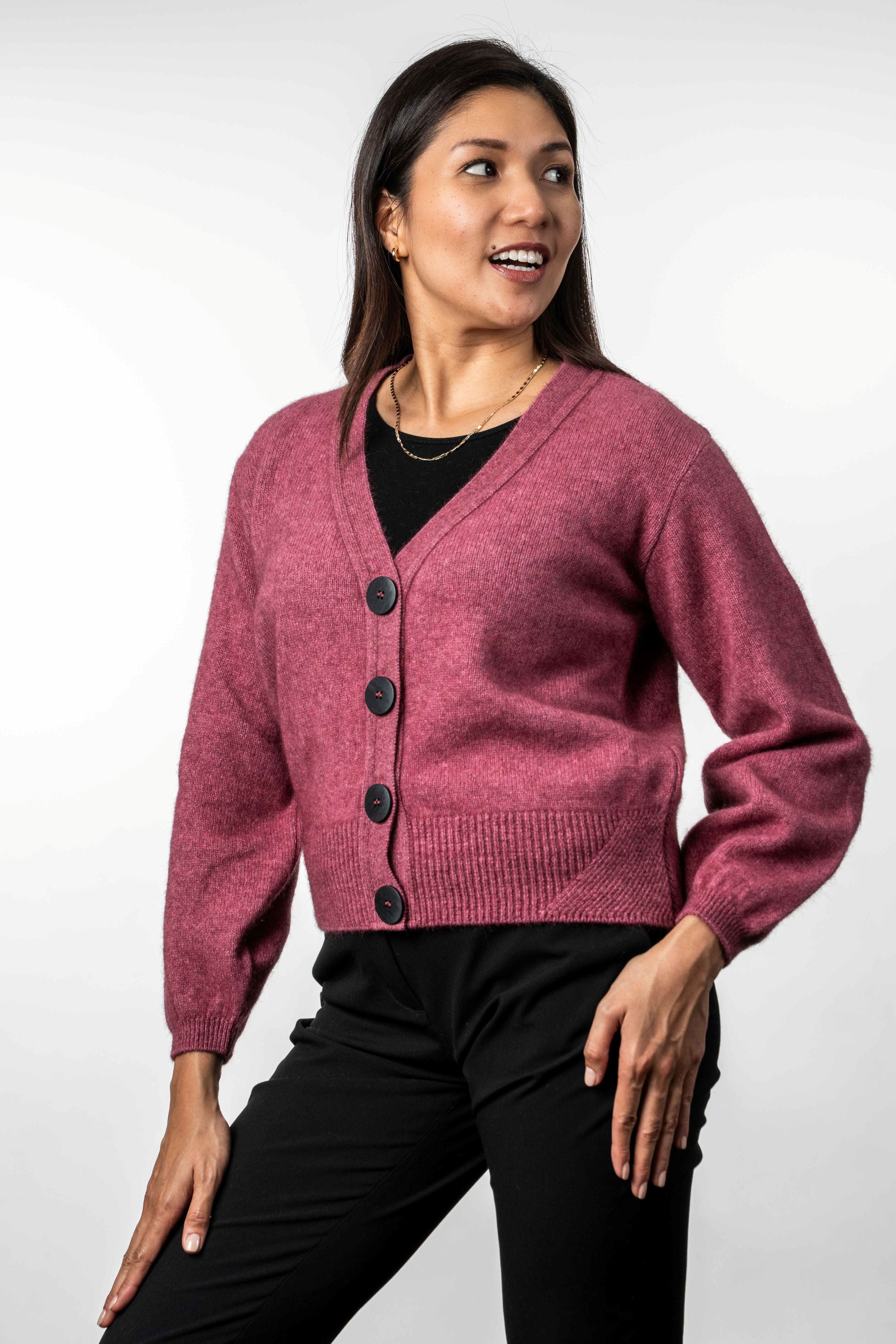 V-Neck Possum Merino Cardigan