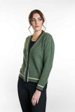 Contrast Textured Possum Merino Cardigan