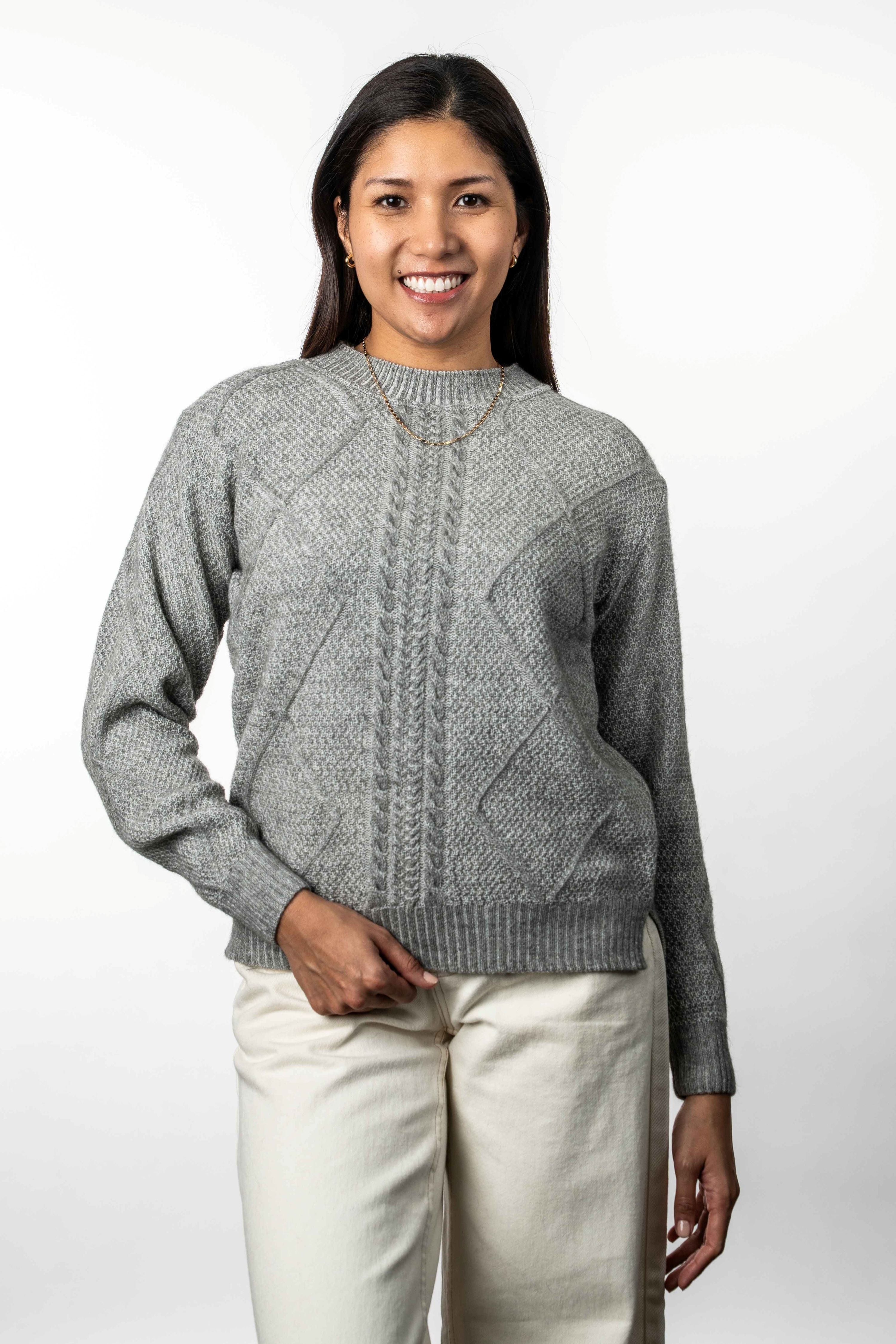 Diamond Cable Possum Merino Jumper