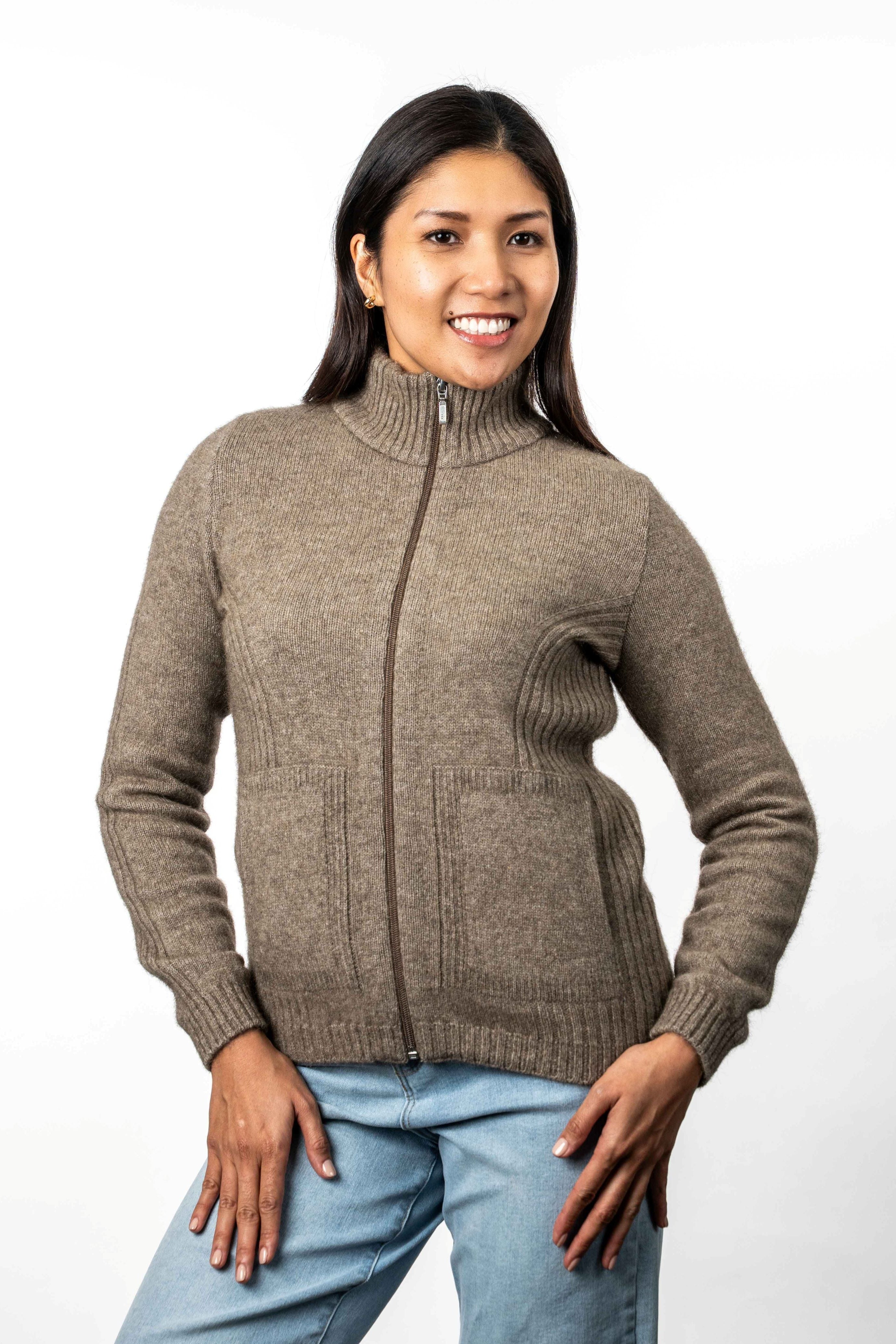 Rib Detail Possum Merino Jacket