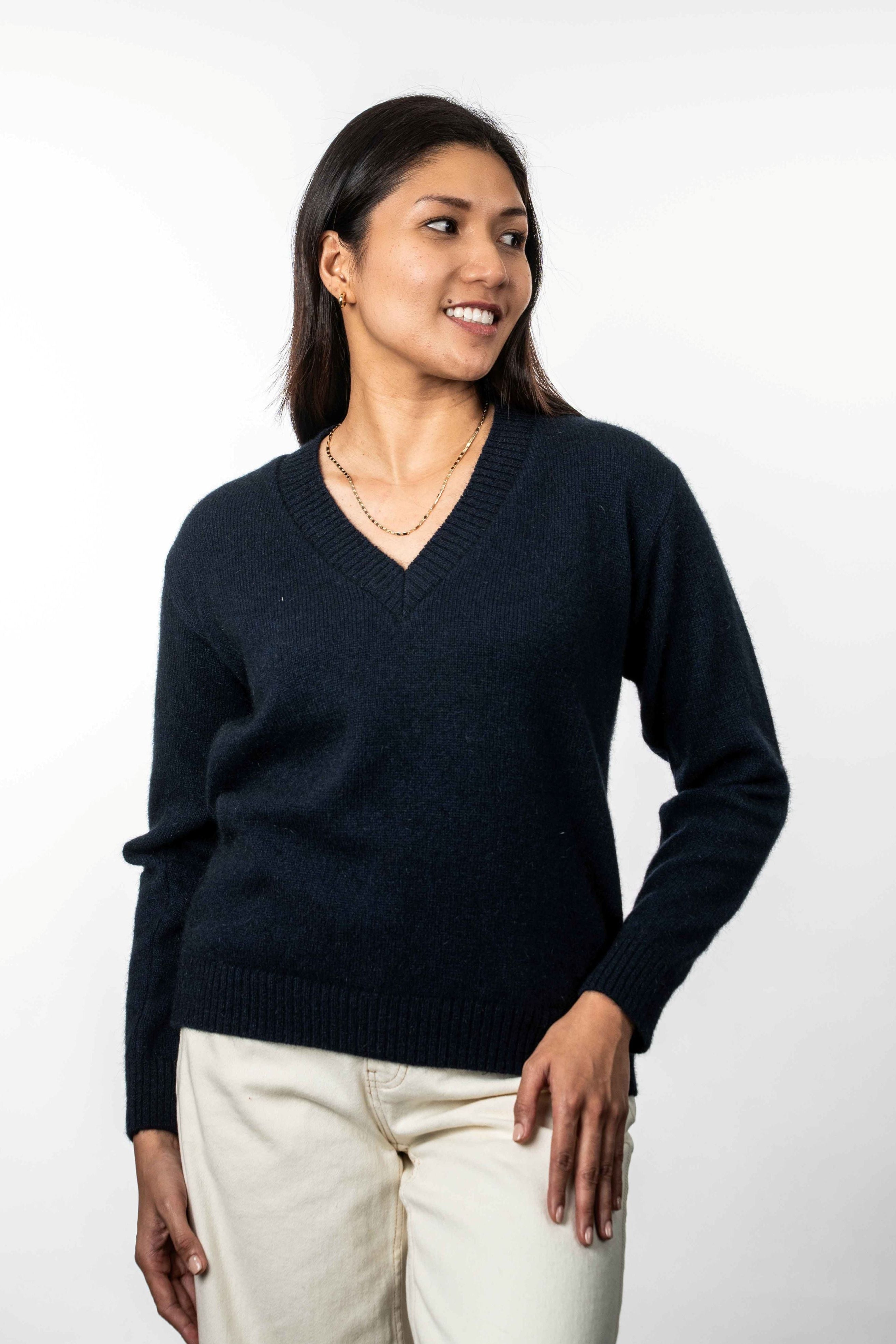 V Neck Possum Merino Jumper