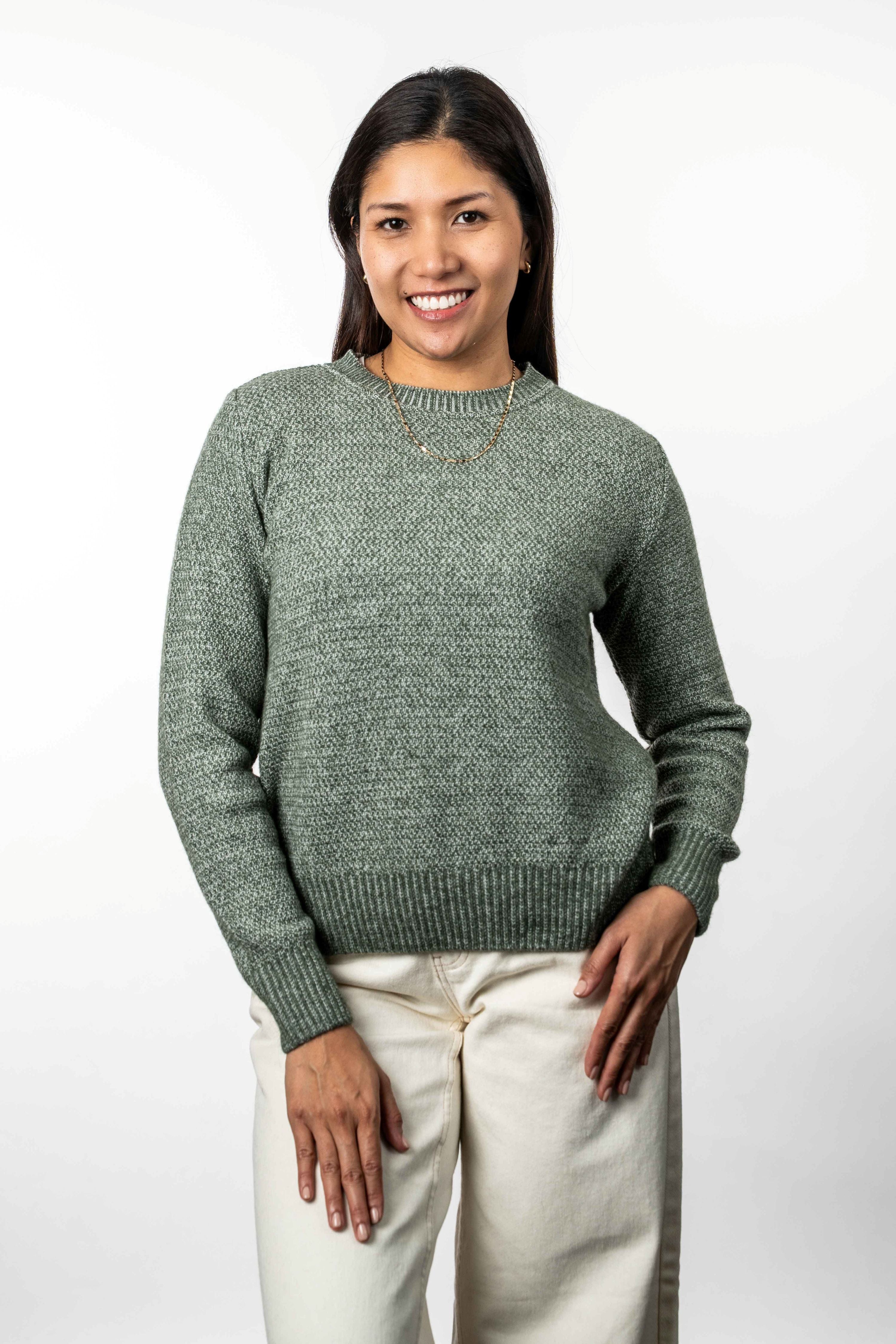 Moss Stitch Plated Possum Merino Jumper