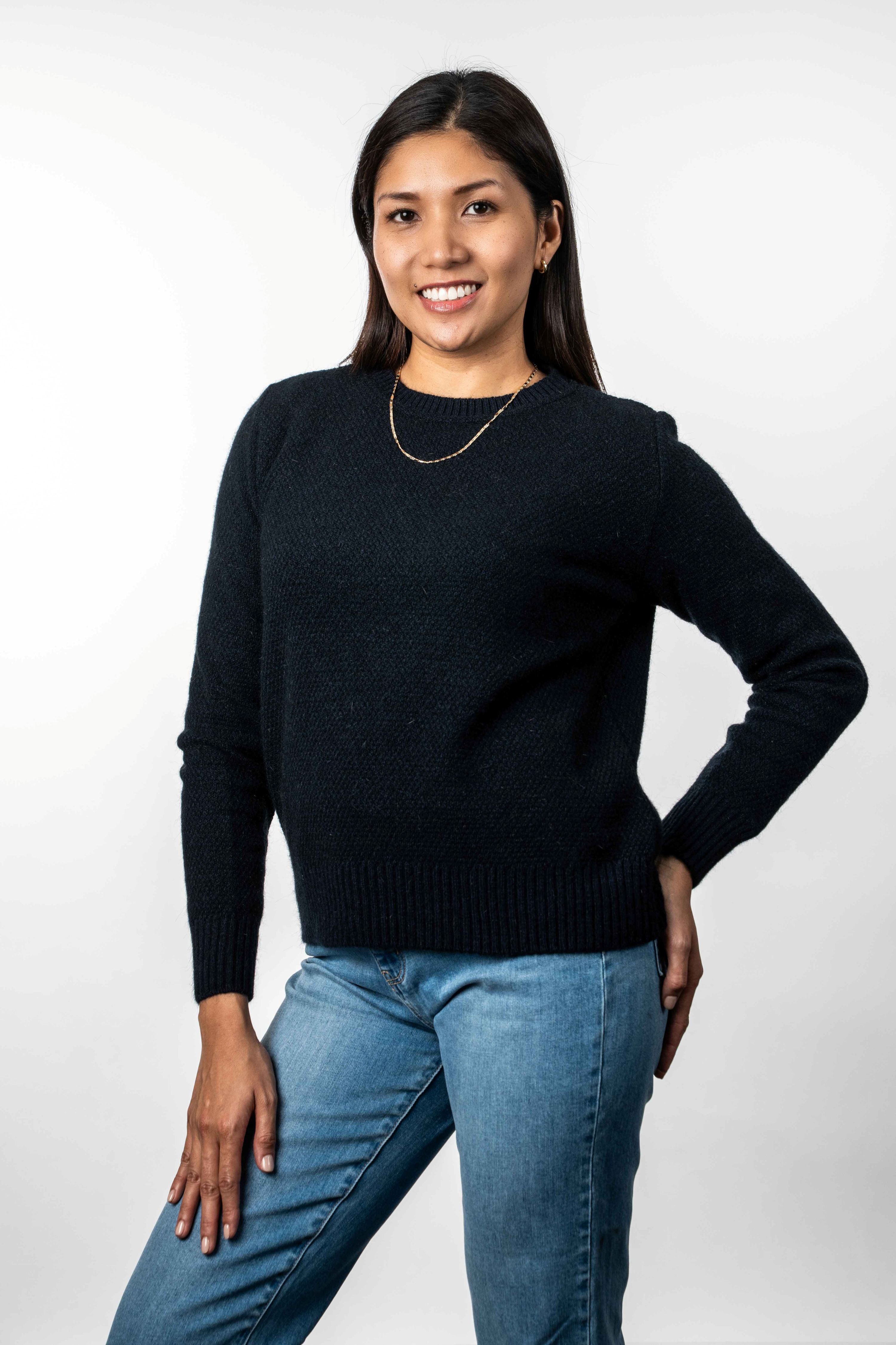Moss Stitch Plated Possum Merino Jumper