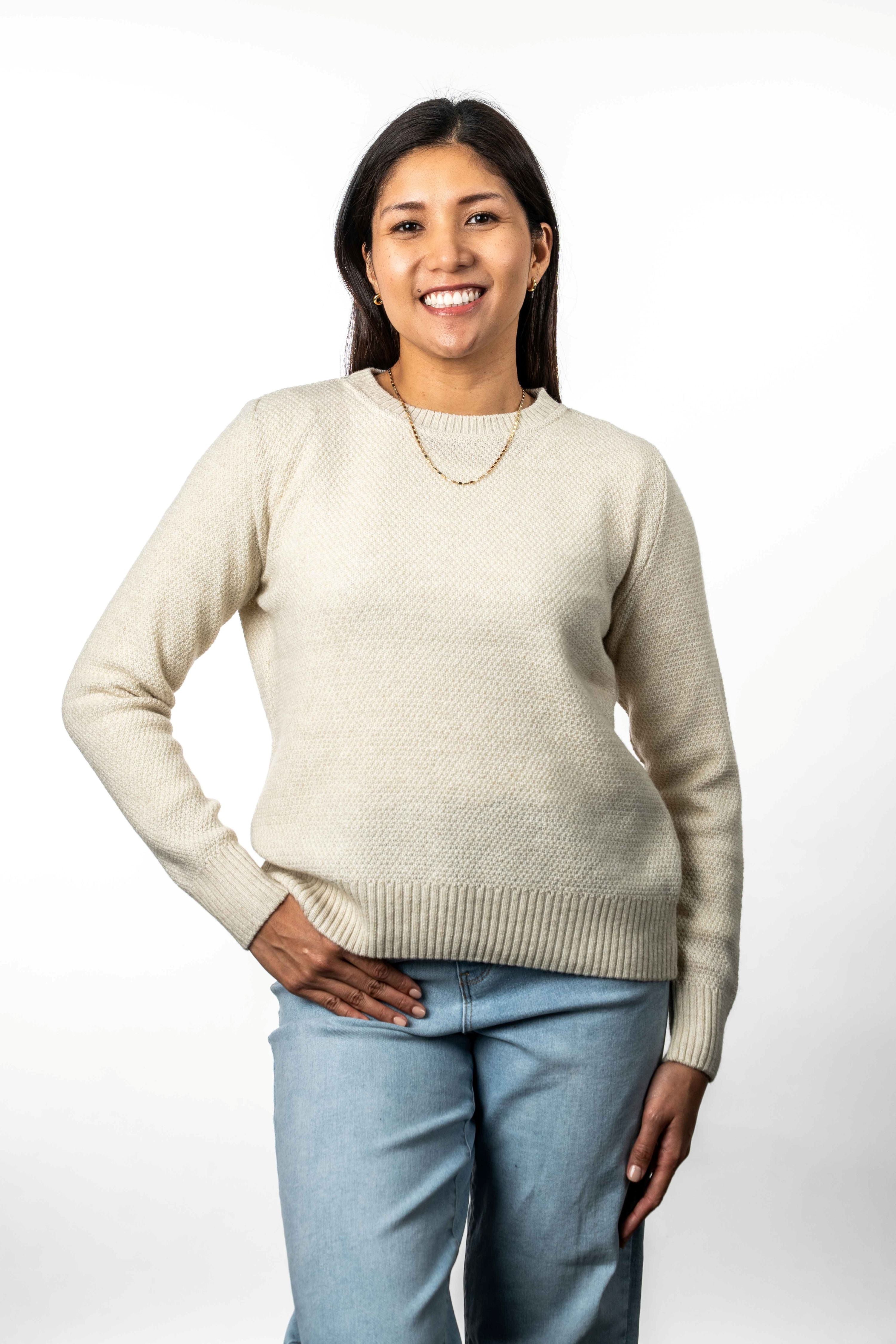 Moss Stitch Plated Possum Merino Jumper