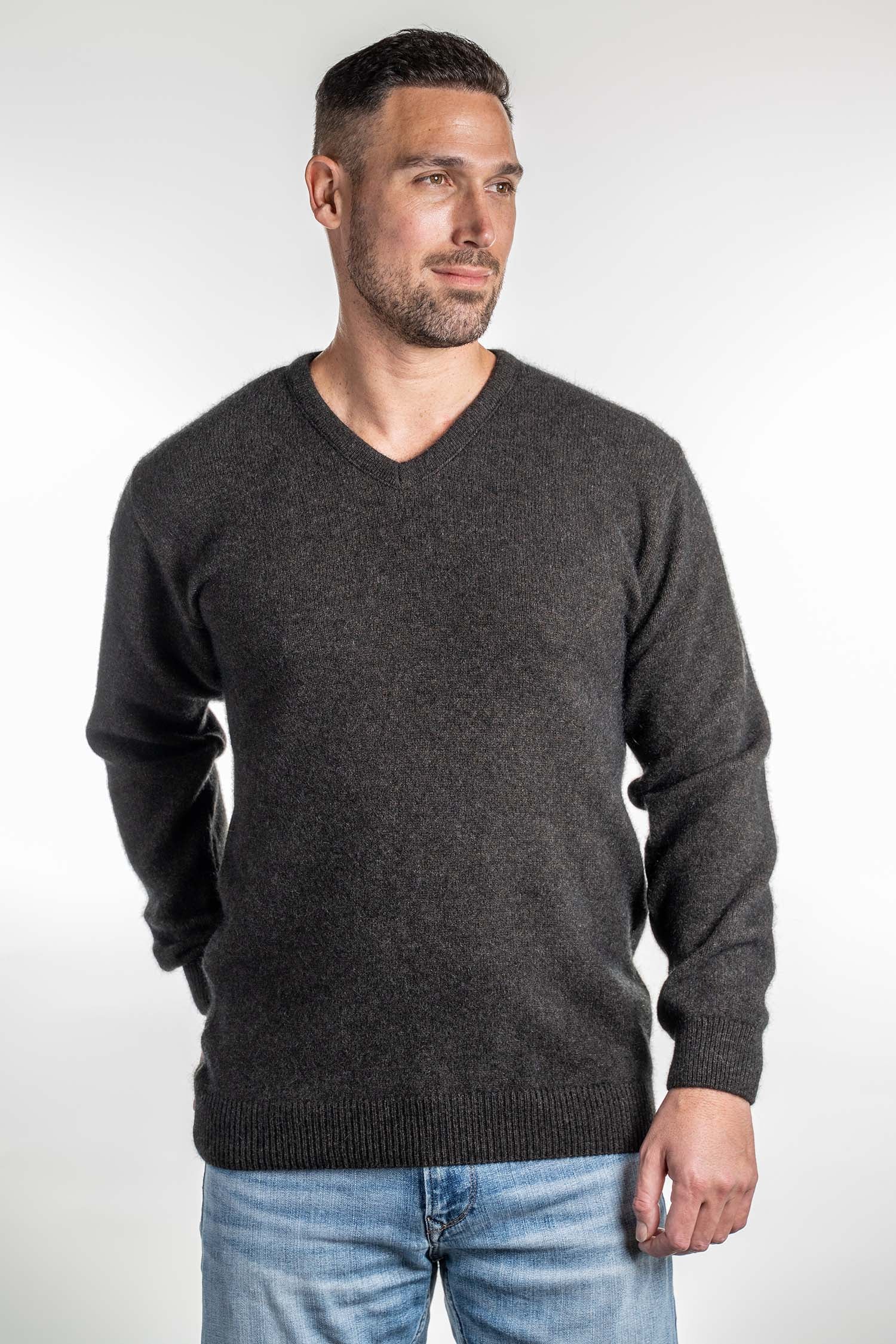 V Neck Possum Merino Jumper - Koru Knitwear