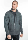 Chevron Pattern Possum Merino Zip Jacket